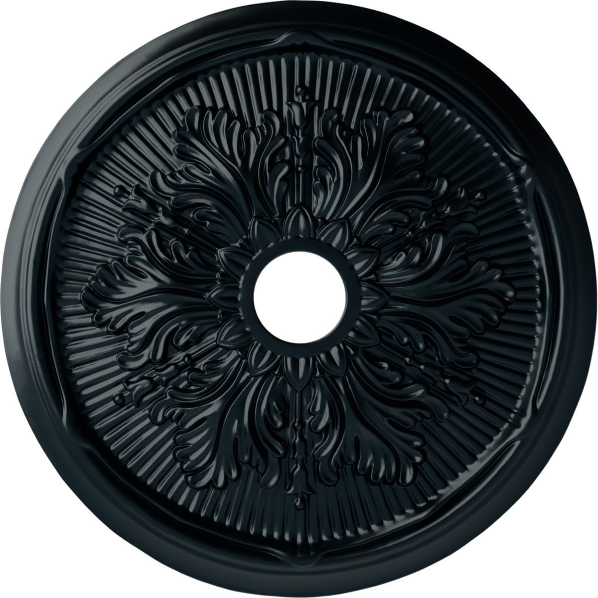 Ekena Millwork CM23LUNSF Luton Leaf 23.75-in W x 23.75-in L Painted Night Shade Polyurethane Whole Ceiling Medallion