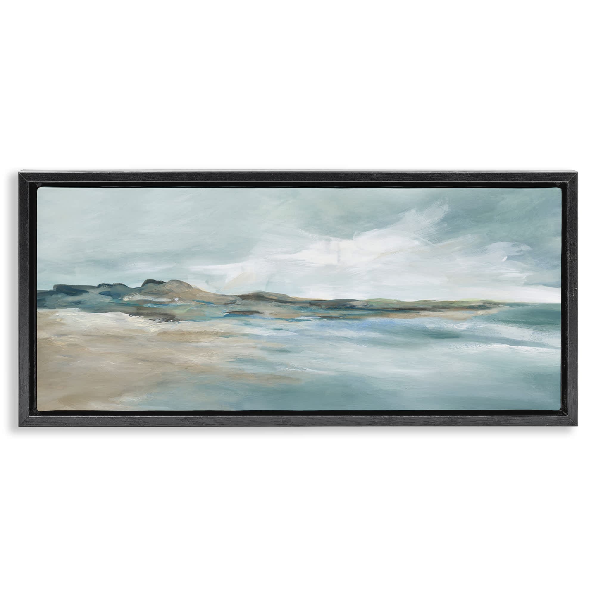 Stupell Industries BS-178-FFB-13X30 Blue Gradient Beach Scene Floating Frame design by Carol Robinson