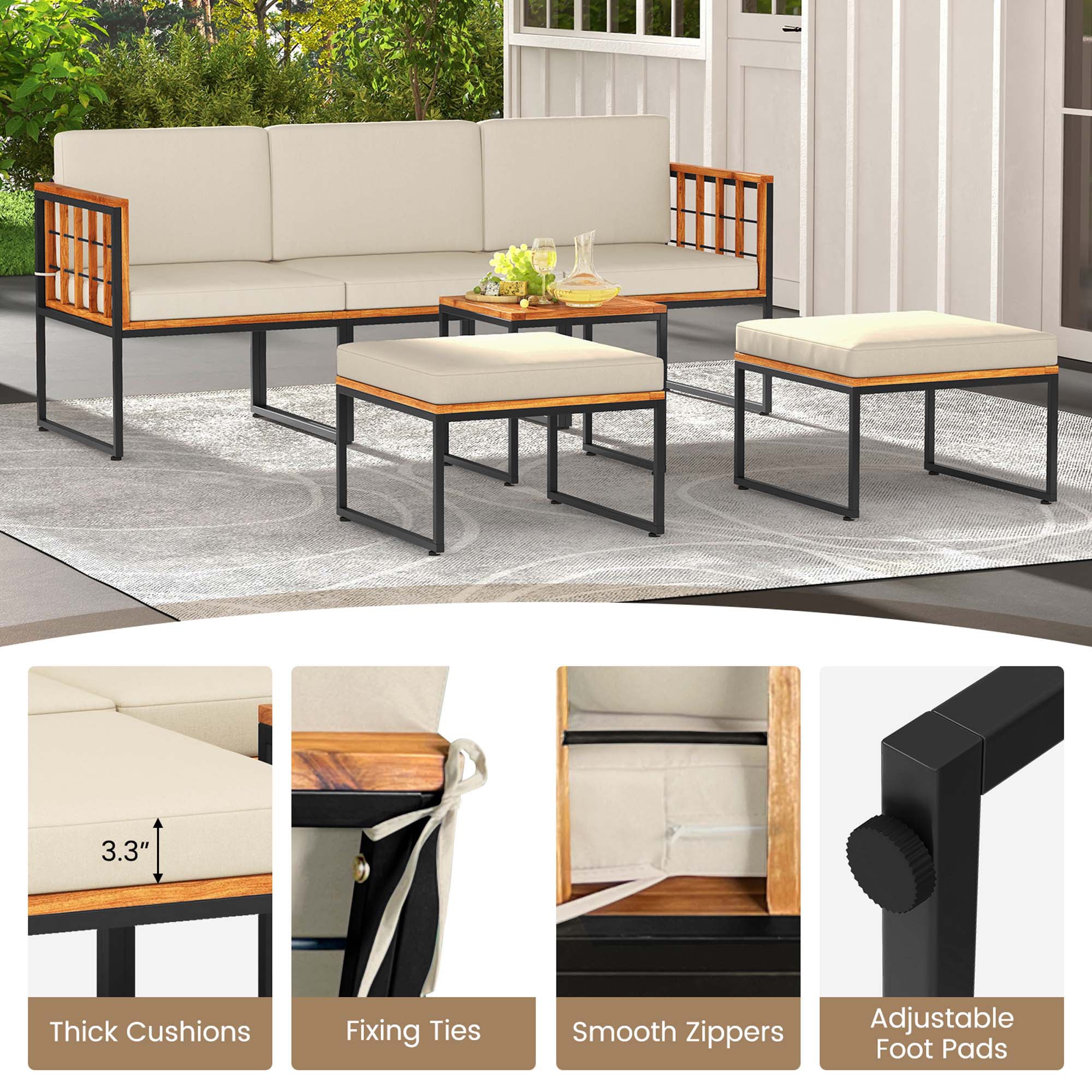 Costway HCST01099 Patio-Conversation-Sets - View #4