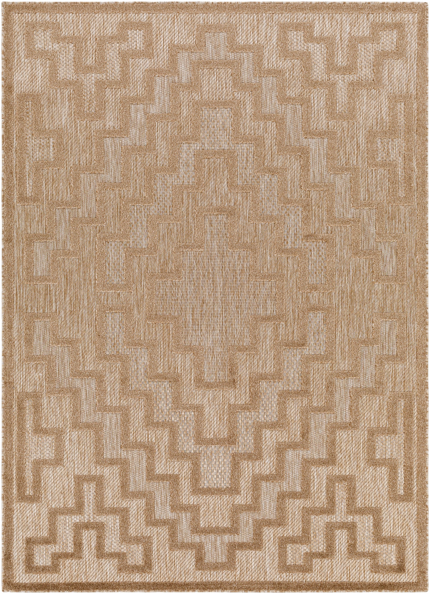 Livabliss SFG2329-679 San Diego 7 x 9 (ft) Polypropylene Brown Rectangular Indoor/Outdoor Geometric Area rug