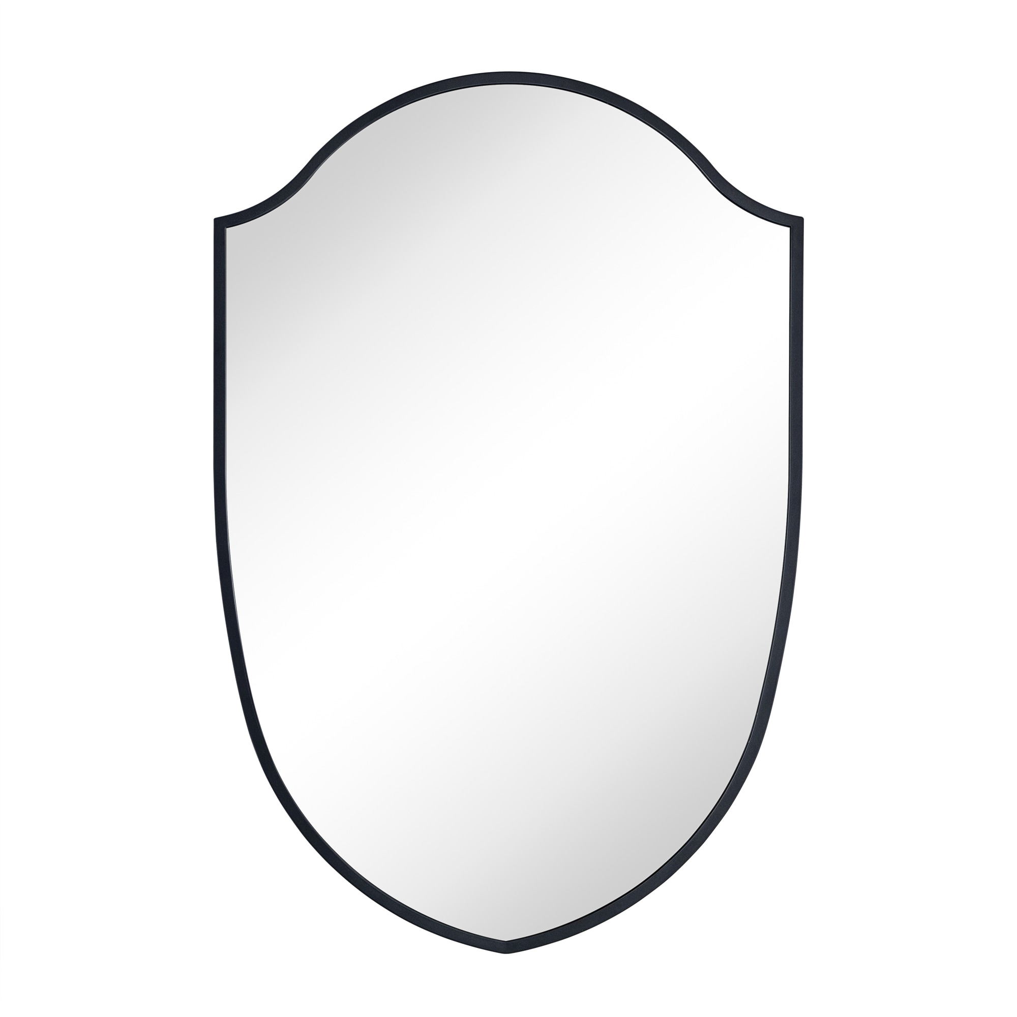 TEHOME GC-XY007 Asymmetrical Arched Mirror 20-in x 30-in Polished Irregular Bathroom Vanity Mirror ( Matt Black )