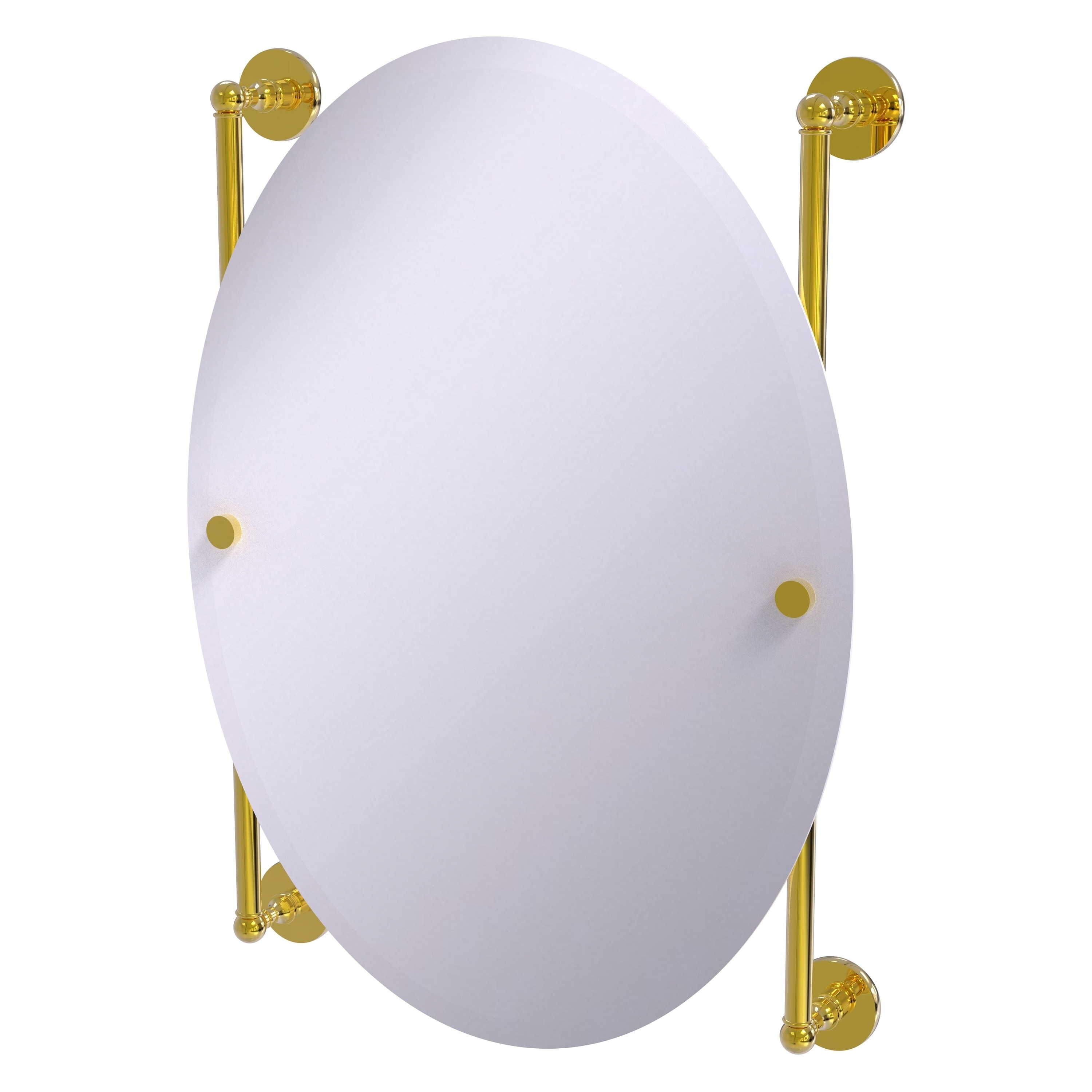 Allied Brass P1000-27-91-PB Prestige Skyline 21-Inches x 29-Inches Beveled Frameless Oval Bathroom Vanity Mirror ( Polished Brass )