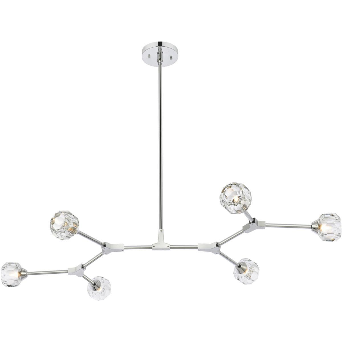 Elegant Lighting 2571688 3508D50C Zayne 6 Light 49 inch Chrome Pendant Ceiling Light