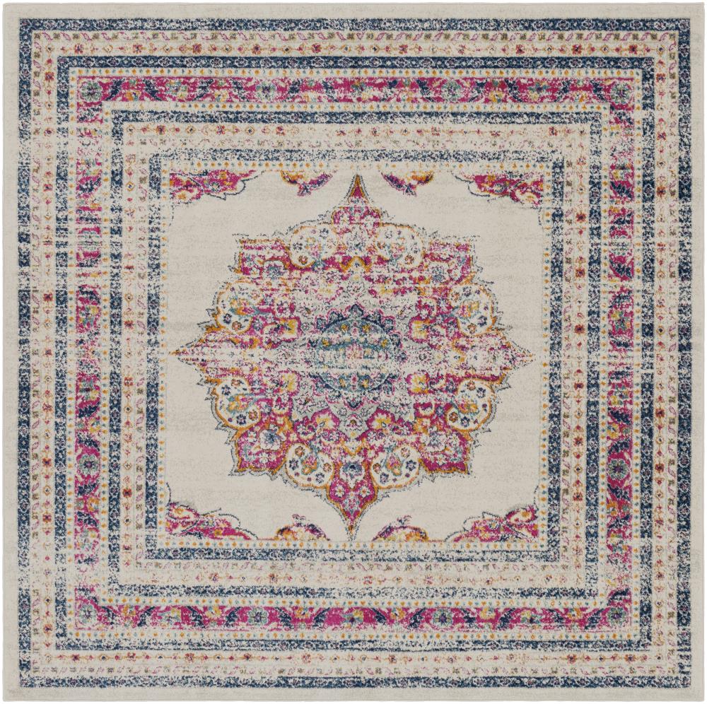 Surya HAP1033-67SQ Harput 7 x 7 Garnet Square Medallion Oriental Area Rug