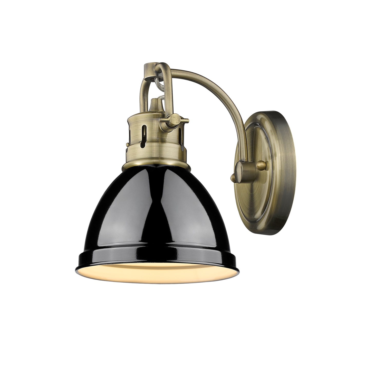 Golden Lighting 3602-BA1 AB-BK Duncan 6.5-in 1 -Light Brushed Gold Transitional Vanity light