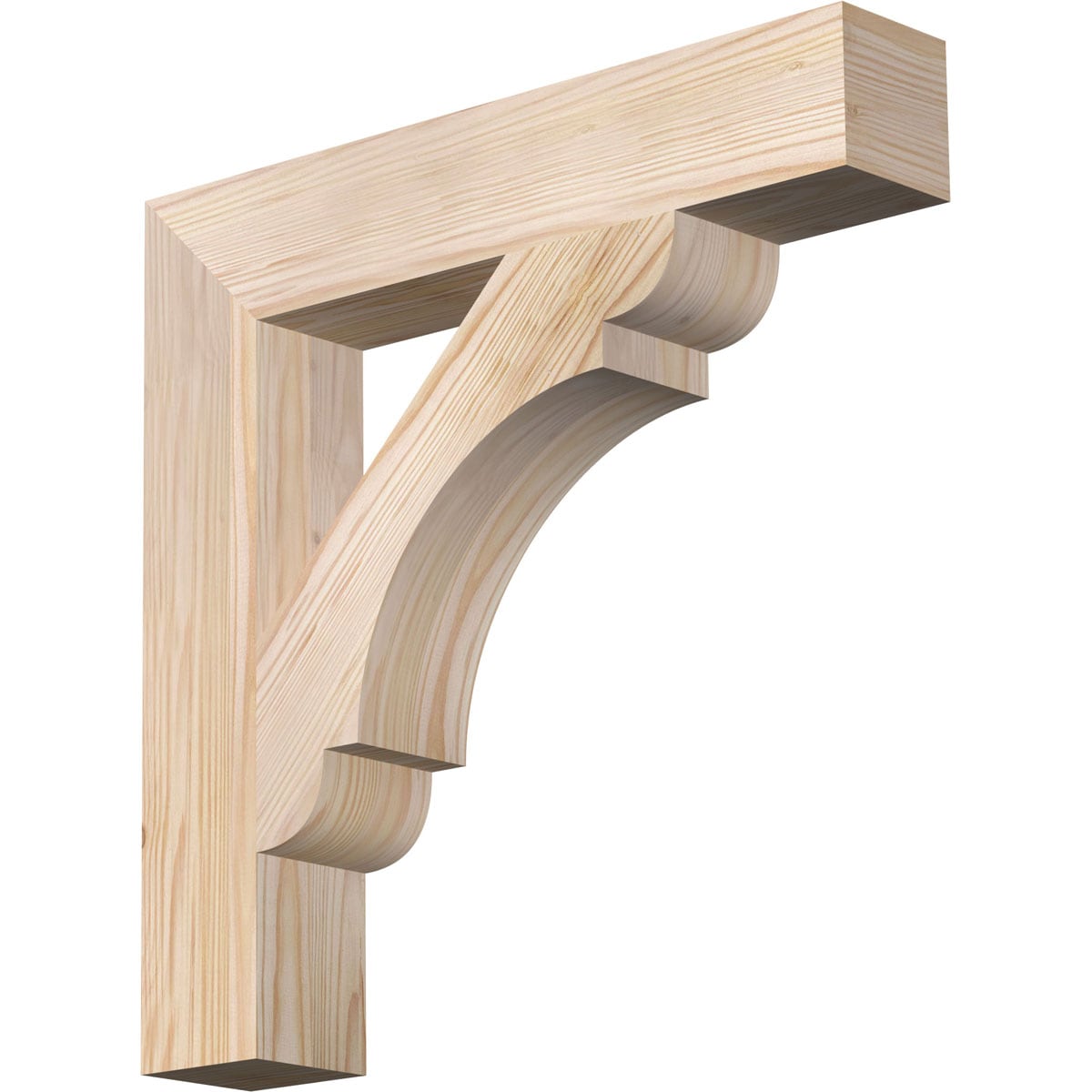 Ekena Millwork BKT04X20X20OLY05SDF Olympic block smooth 3-1/2-in x 20-in x 20-in Douglas fir Brown Wood Standard bracket