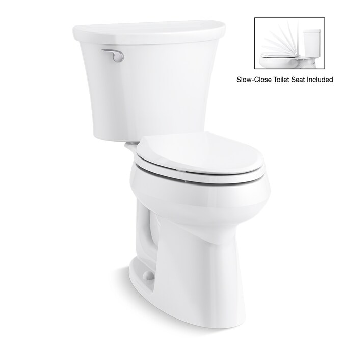 KOHLER Cavata White Elongated Chair Height 2-piece WaterSense Toilet 12-in Rough-In Size (Ada Compliant)