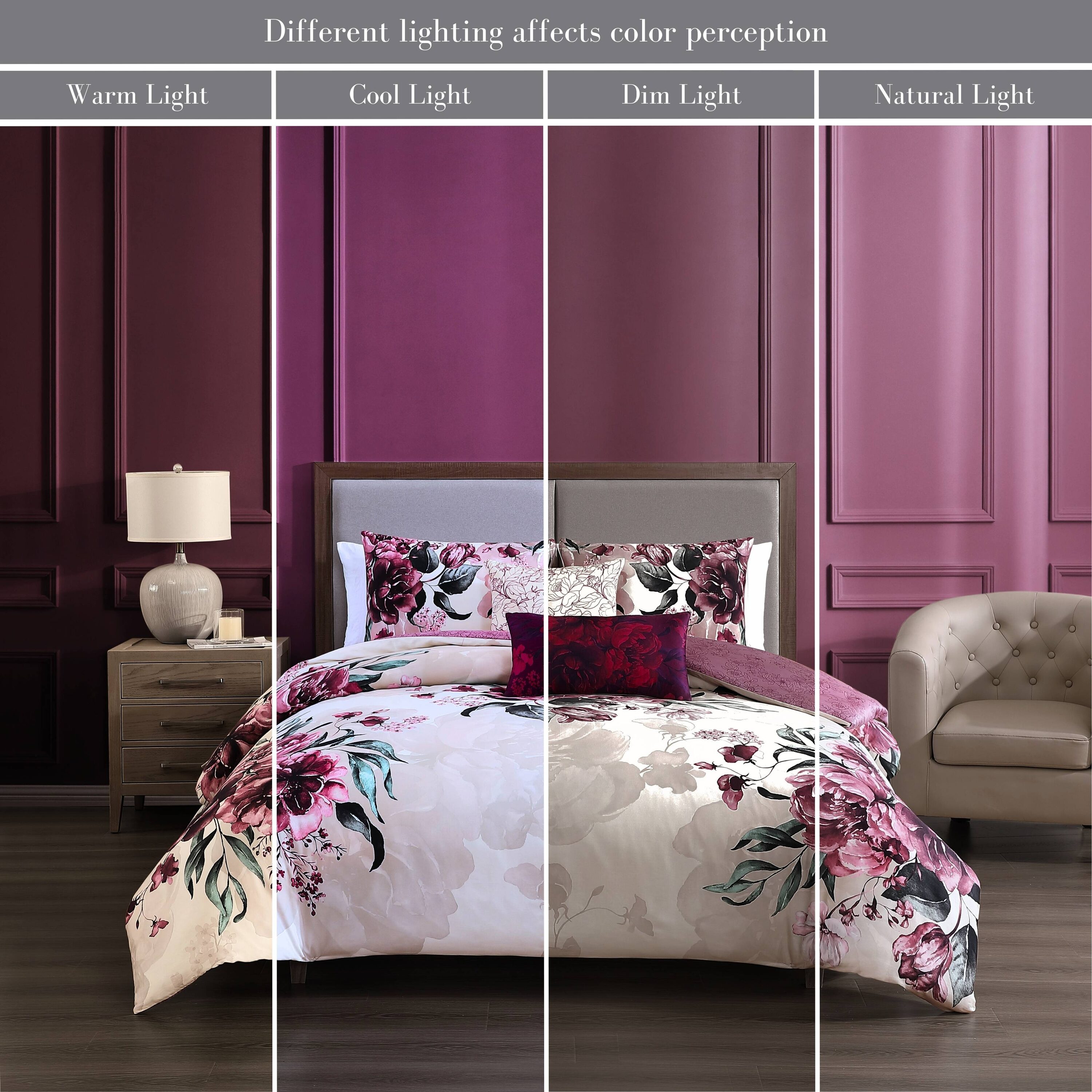Plum Haze Queen Cotton Sateen Reversible Comforter Set