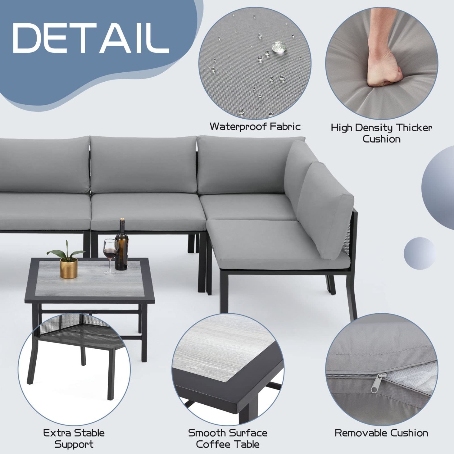 AECOJOY 16317GY-LS01 Patio-Sofas-Daybeds - View #4