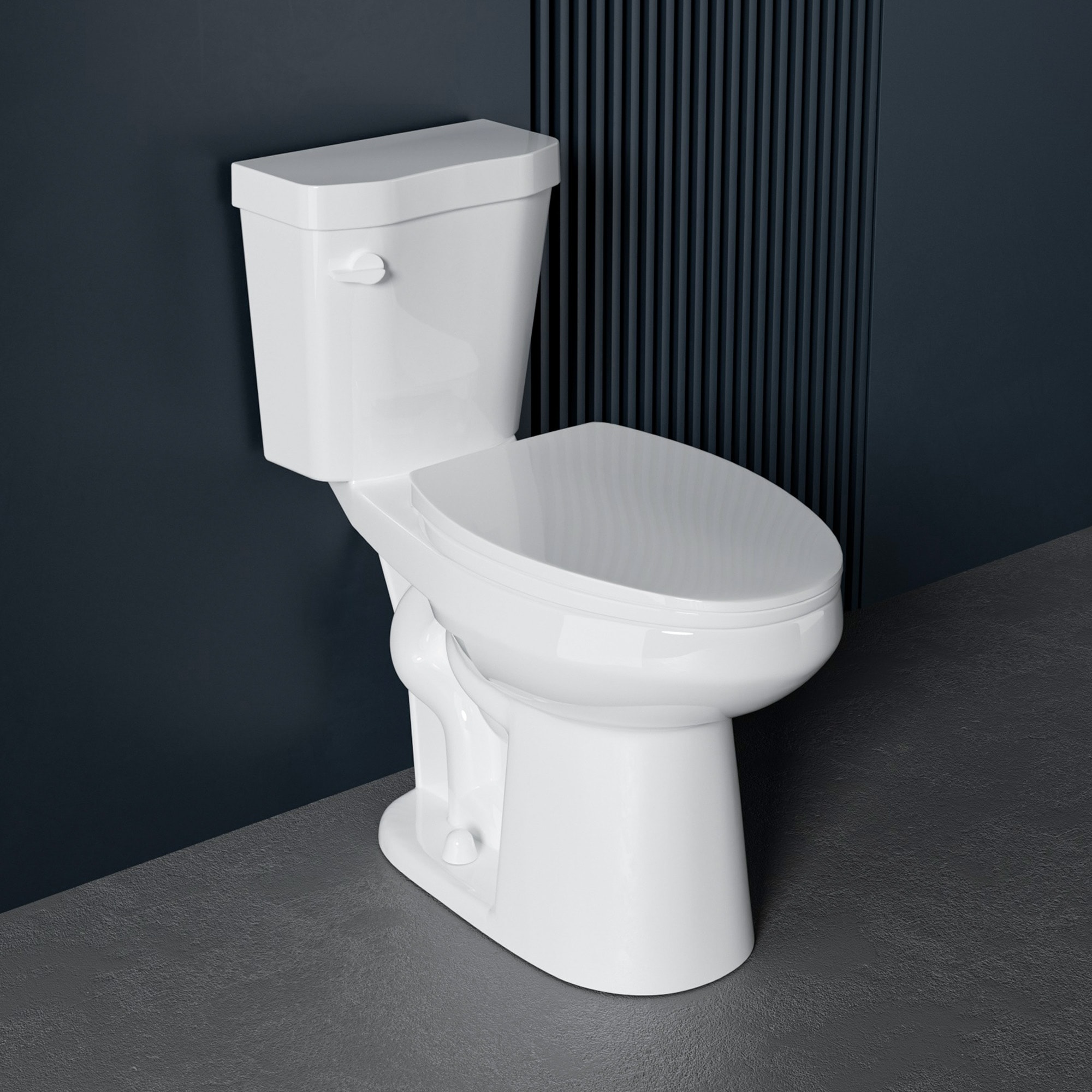 Miuara - Elongated 20-in ADA Height Toilet for Seniors 1.28 GPF Tornado Single Flush - Two Piece ...
