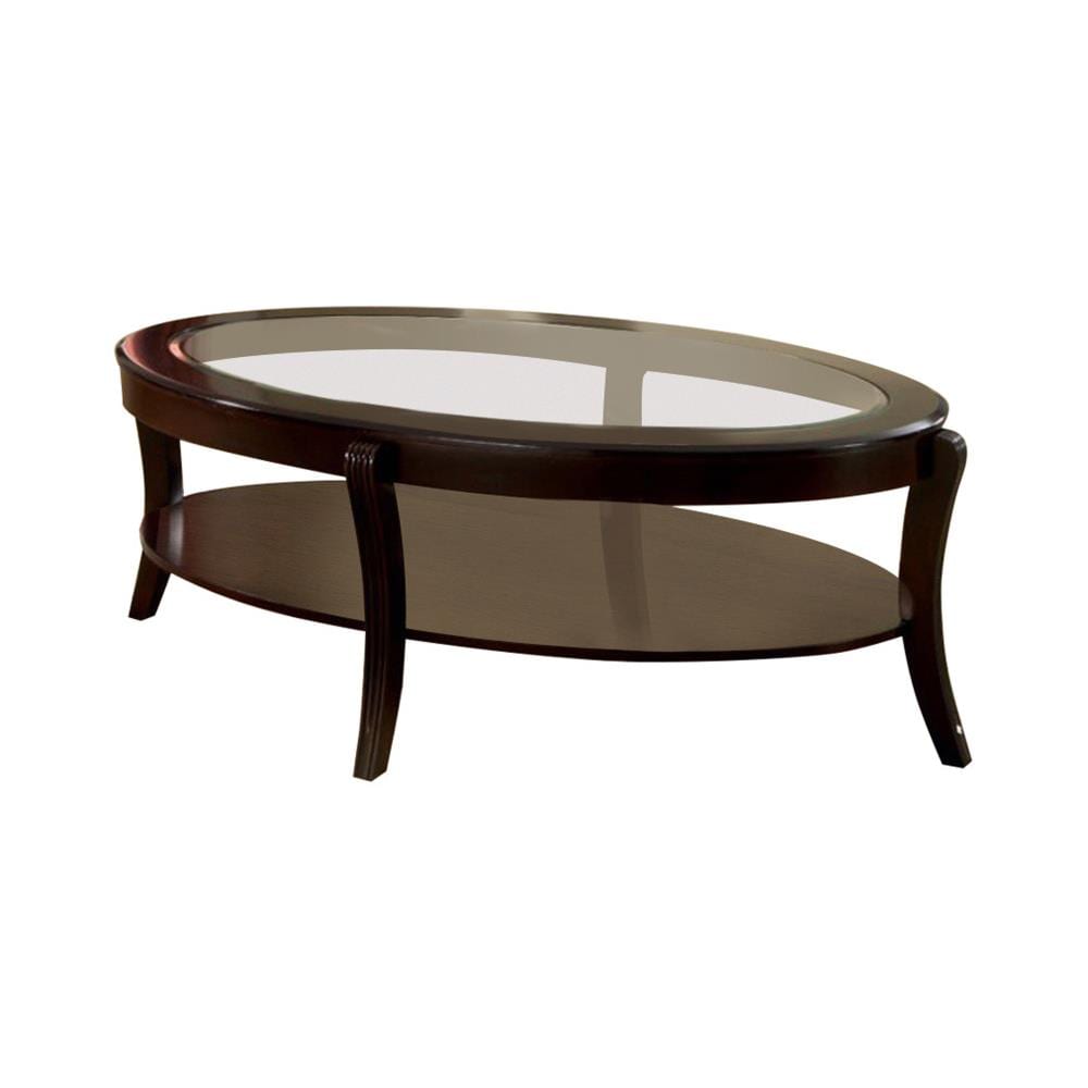 Benzara BM123254 Brown Glass Modern Coffee Table