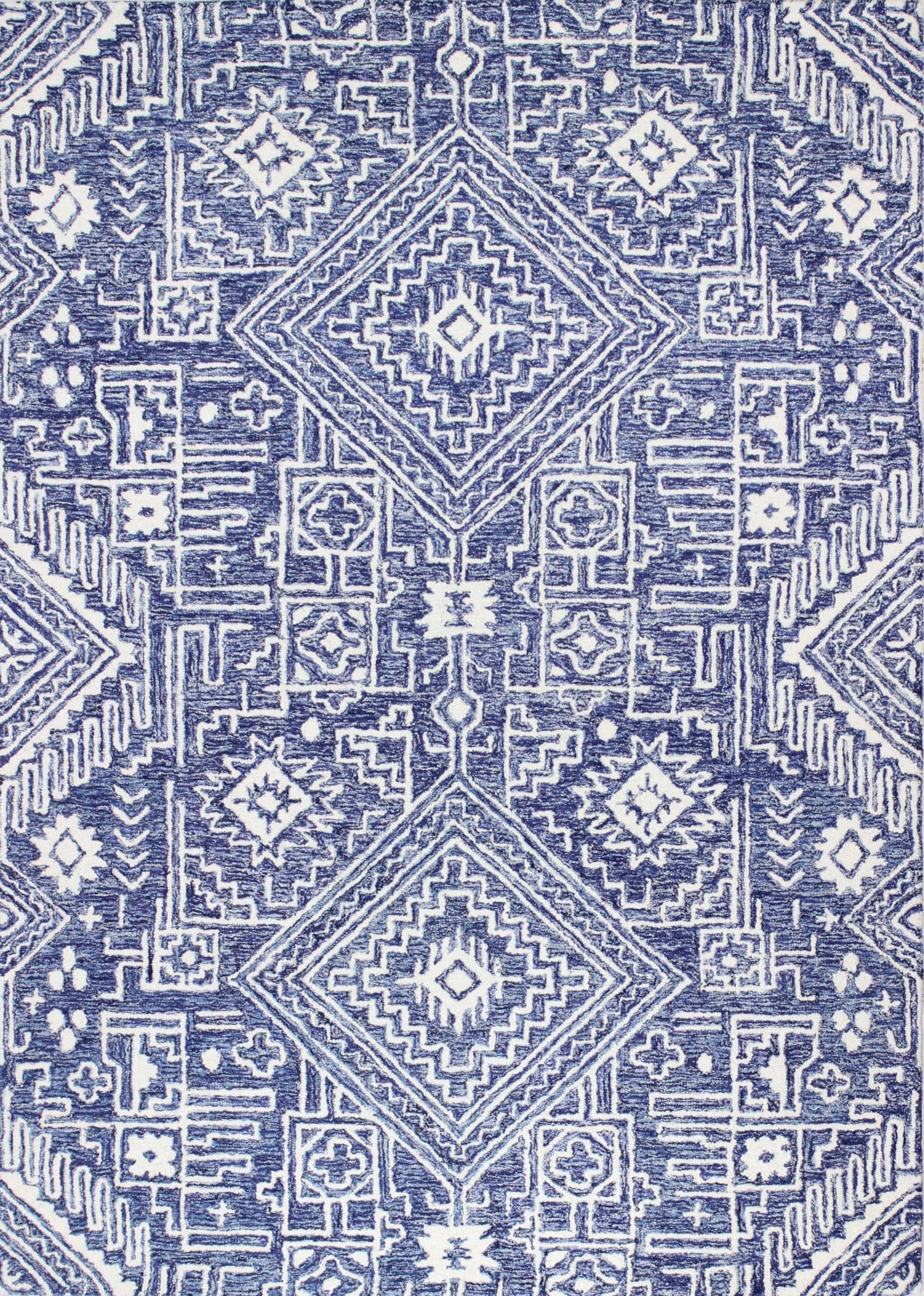 Bashian 649652292908 8 X 10 (ft) Wool Navy Indoor Geometric Farmhouse/Cottage Area Rug
