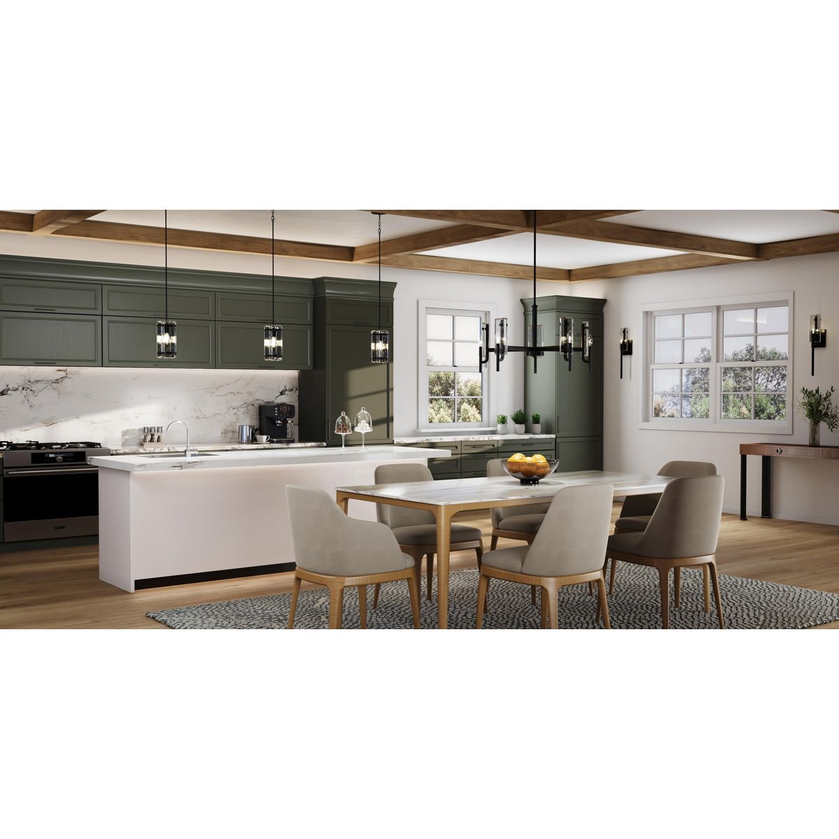 Rivera Matte Black Mini Pendant with Clear Textured Glass