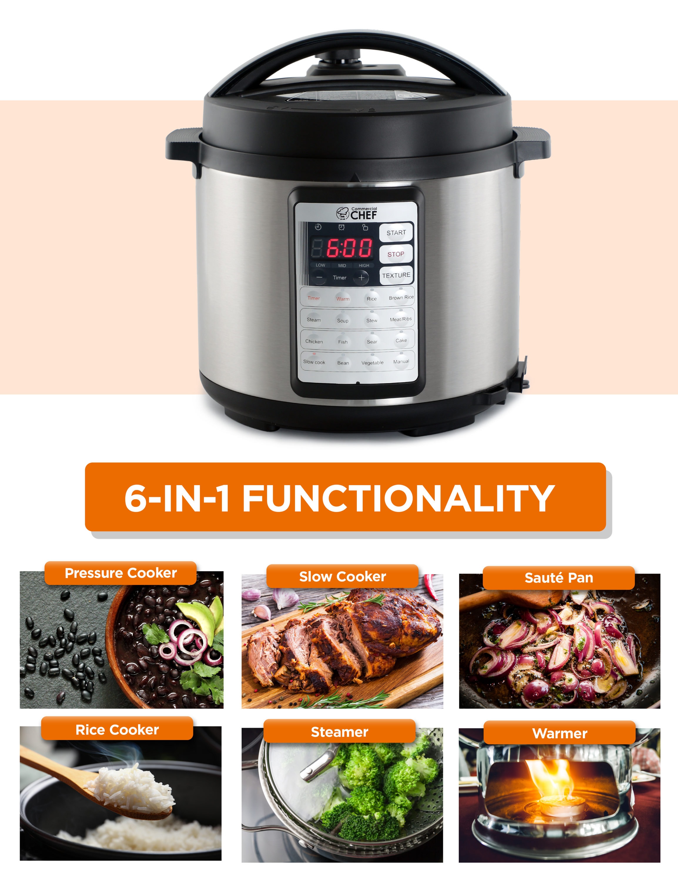 Rice Cooker with Steamer (6/7L) 304 Stainless Steel Inner Pot, Intelligent  Insulation, Make Rice & Steam Healthy Food & Vegetables (Size : 6L)
