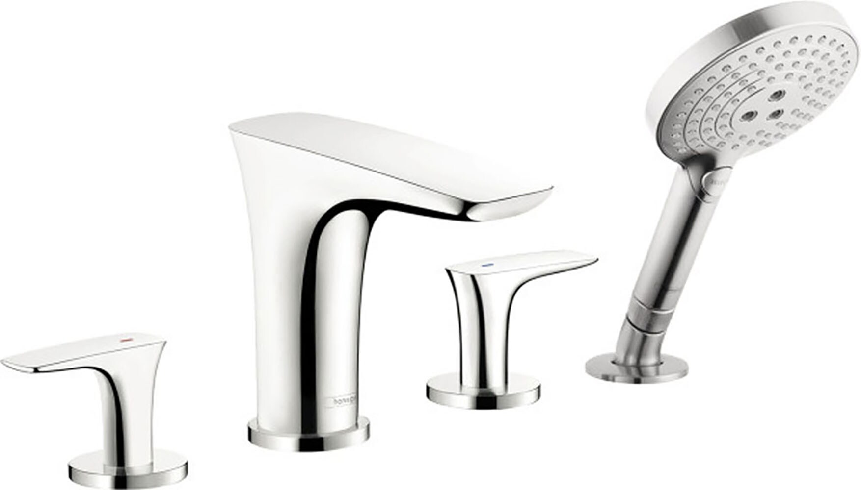 Hansgrohe 15456001 PuraVida Chrome 2-handle Residential Deck-mount Roman Bathtub Faucet with Hand Shower