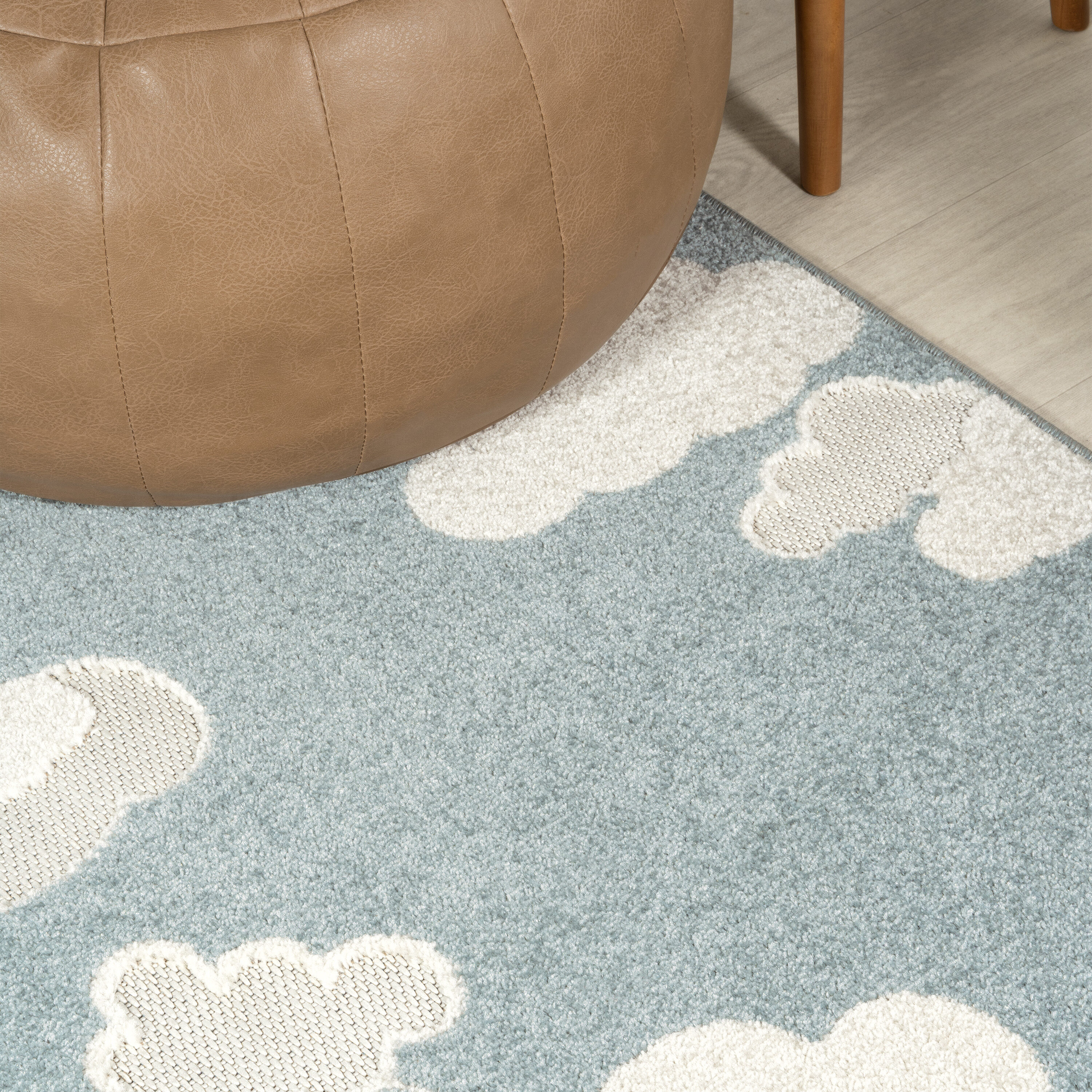 Hedwig Blue and Ivory Cloud Scandi 3x5 Area Rug