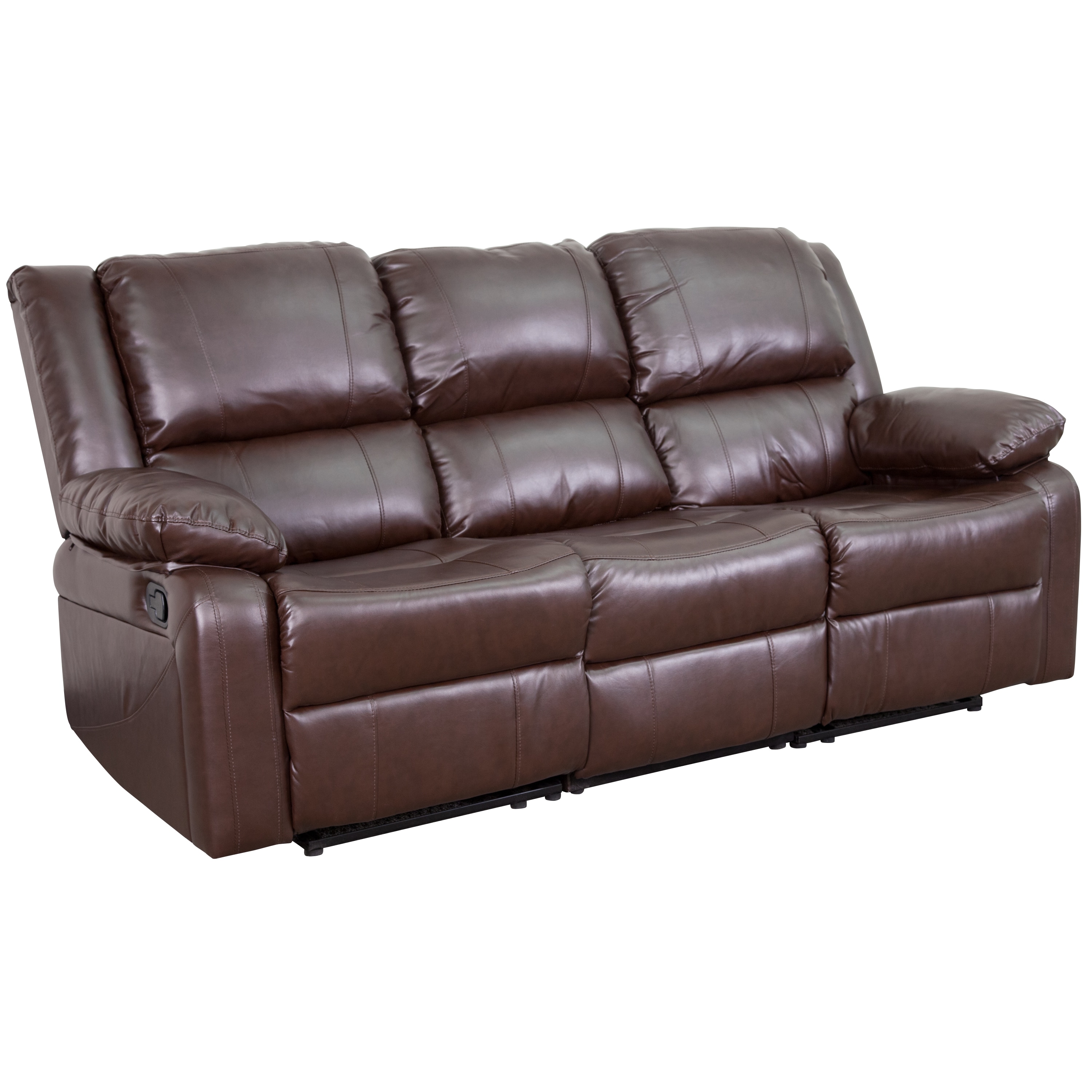 Flash Furniture Harmony Series Modern, Brown Leather Sofa Recliner