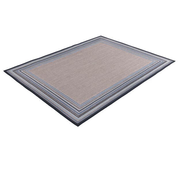 Allen Roth With Blue Border 8 X 10 Ft Outdoor Area Rug In The Rugs Department At Lowes Com