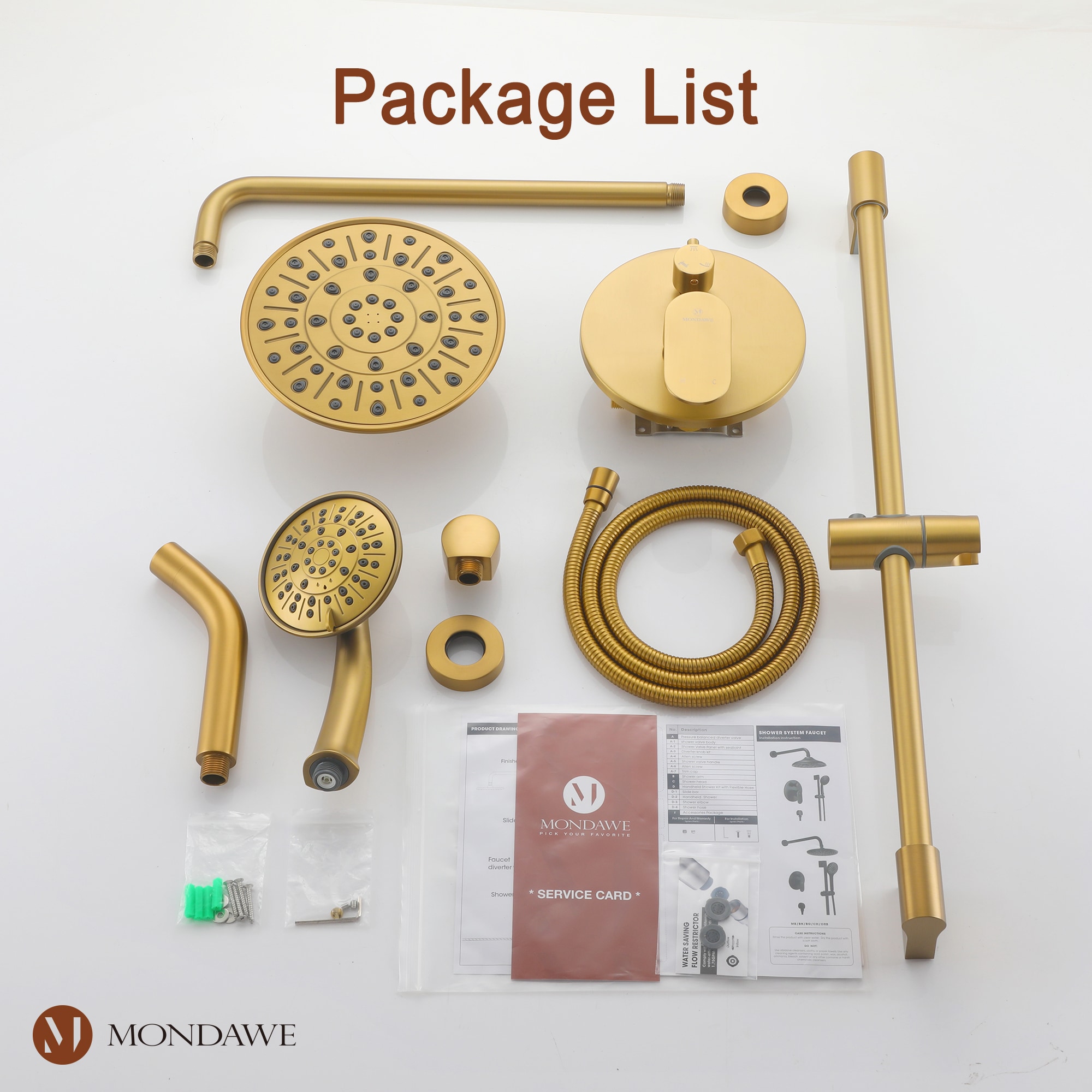 Mondawe MD-A3815-BG3 Showerhead-Bar-Panels - View #11