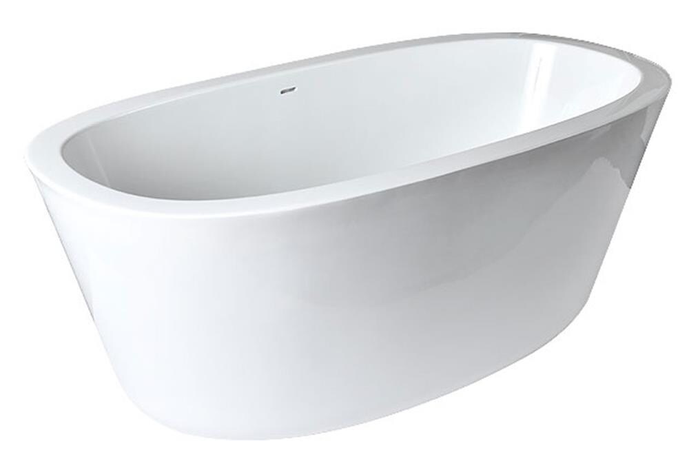 Clarke Products T3266KFS 32-Inches x 66-Inches White Acrylic Oval Freestanding Soaking bathtub ( Reversible Drain )