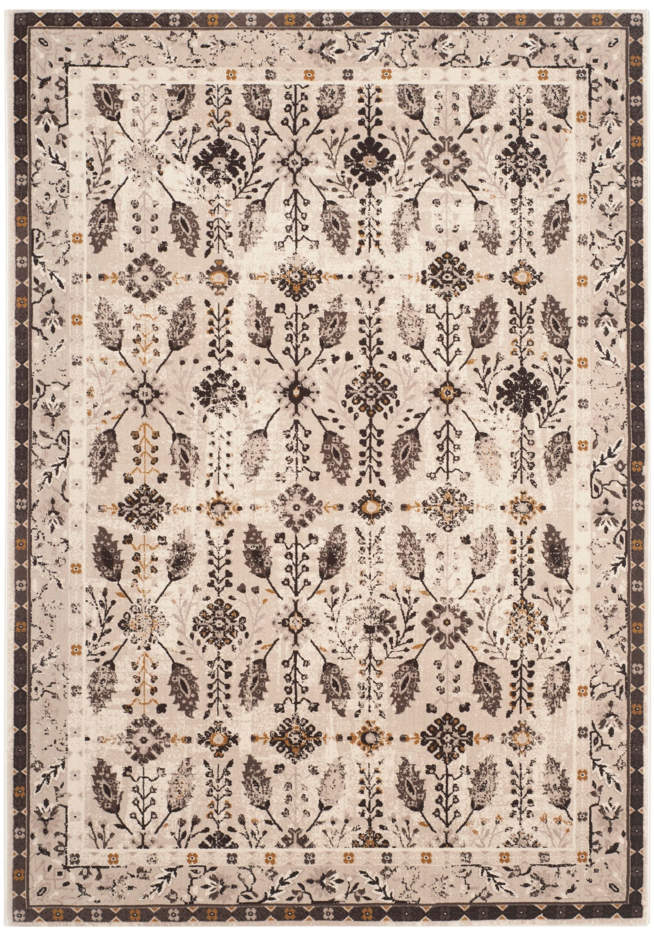 Safavieh SER208F-5 Serenity Suzanni 5 x 8 (ft) Loomed Polypropylene Creme/Brown Rectangular Indoor Floral/Botanical Oriental Area rug