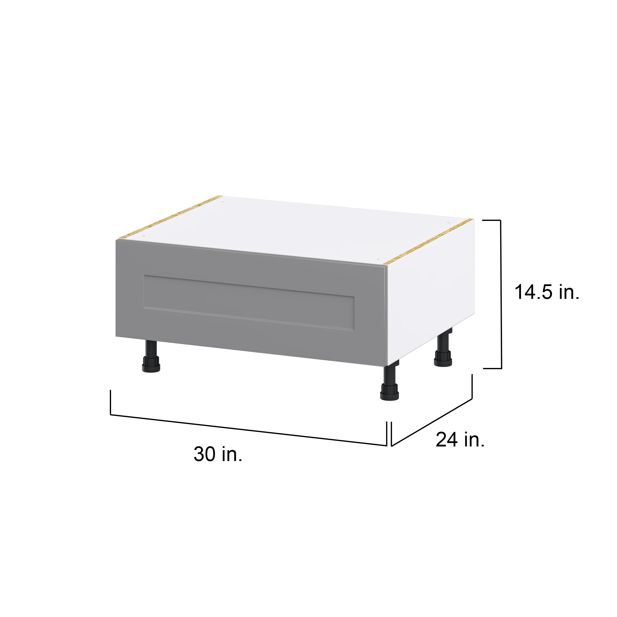 Hugo&Borg Beaumont 30-in W x 14.5-in H x 24-in D Slate Gray 1-Drawer Base Fully Assembled Cabinet
