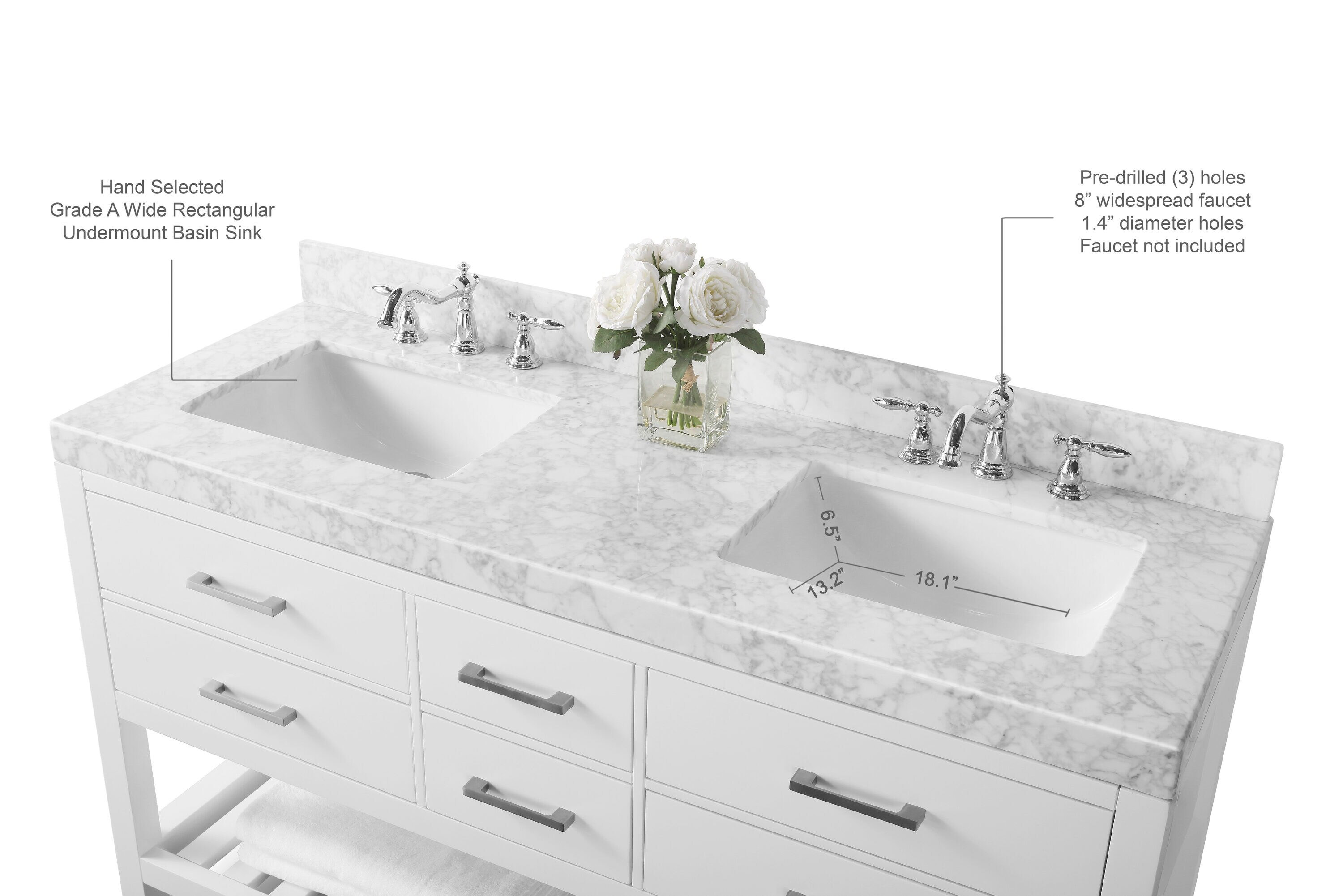 Ancerre Designs VTSELIZABETH60WCW1 Bath-Vanity-Combo - View #7