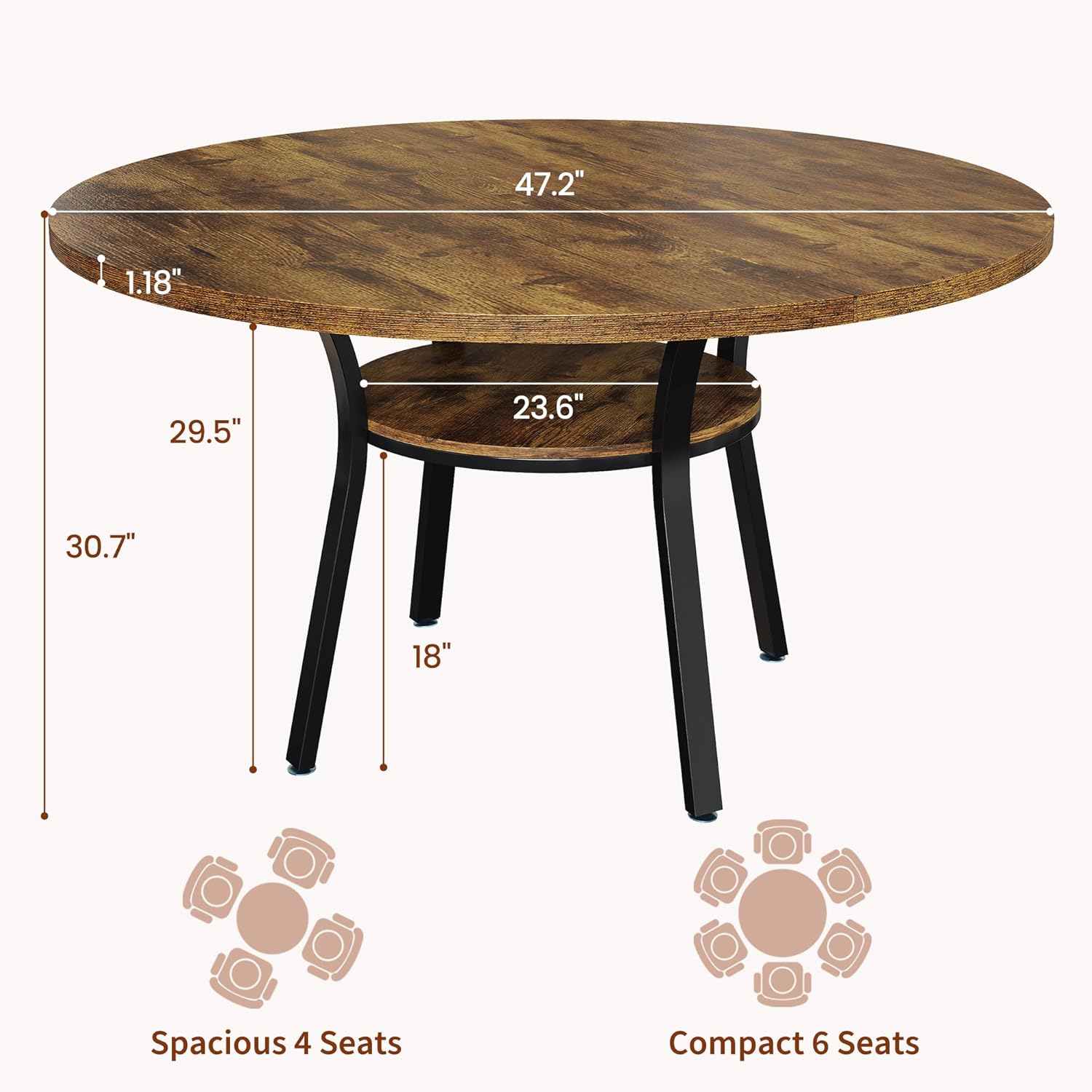 Garvee JMH0131-PHK-35XTNWLN Dining-Tables - View #2