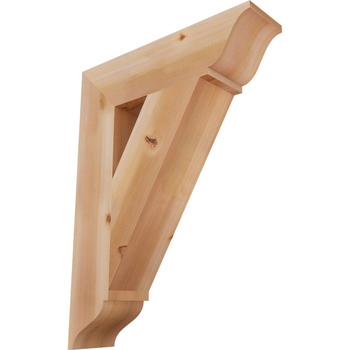 Ekena Millwork BKT06X24X32TRA01SWR Traditional traditional smooth 5-1/2-in x 24-in x 32-in Western red cedar Brown Wood Standard bracket