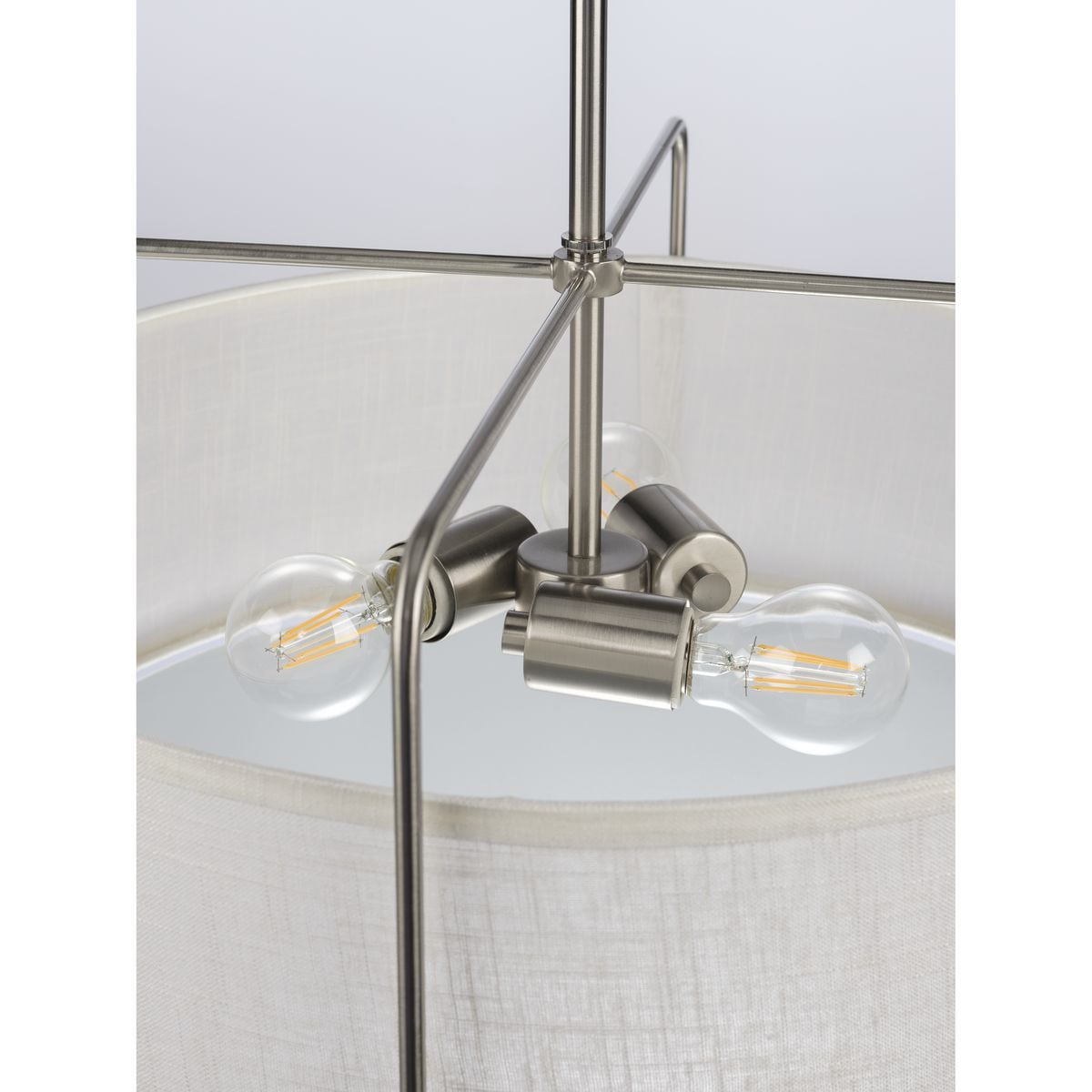 Kempsey Brushed Nickel 3-Light Semi-Flush Convertible Ceiling Light