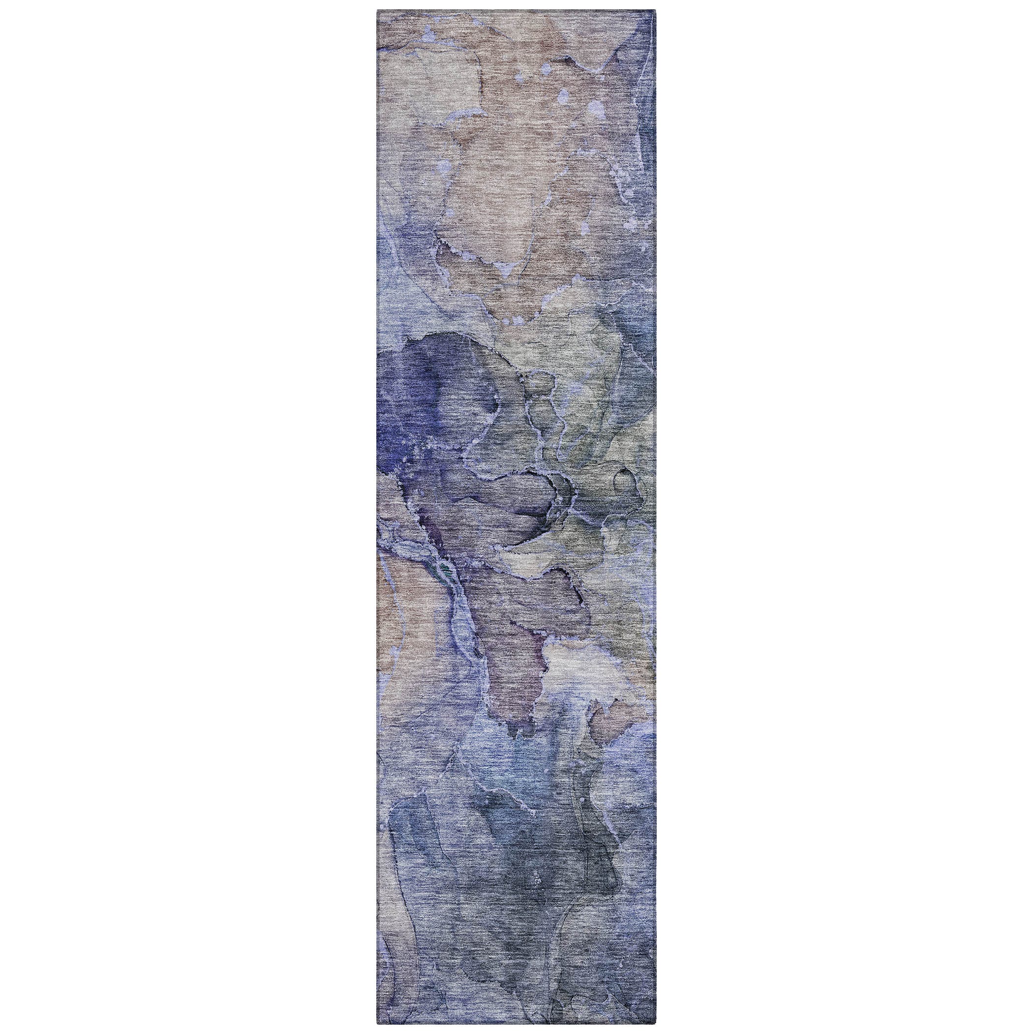 Addison Rugs ACN689BU2X8 Chantille ACN689BU 2 x 7 (ft) Polyester Blue Rectangular Indoor/Outdoor Geometric Machine washable Area rug