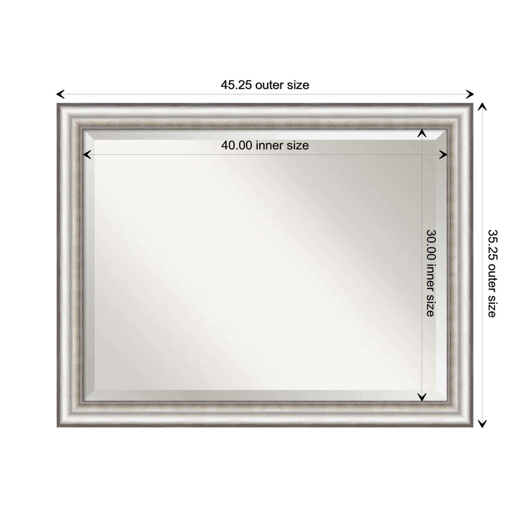 Silver Rectangular Full Length Wood Framed Mirror