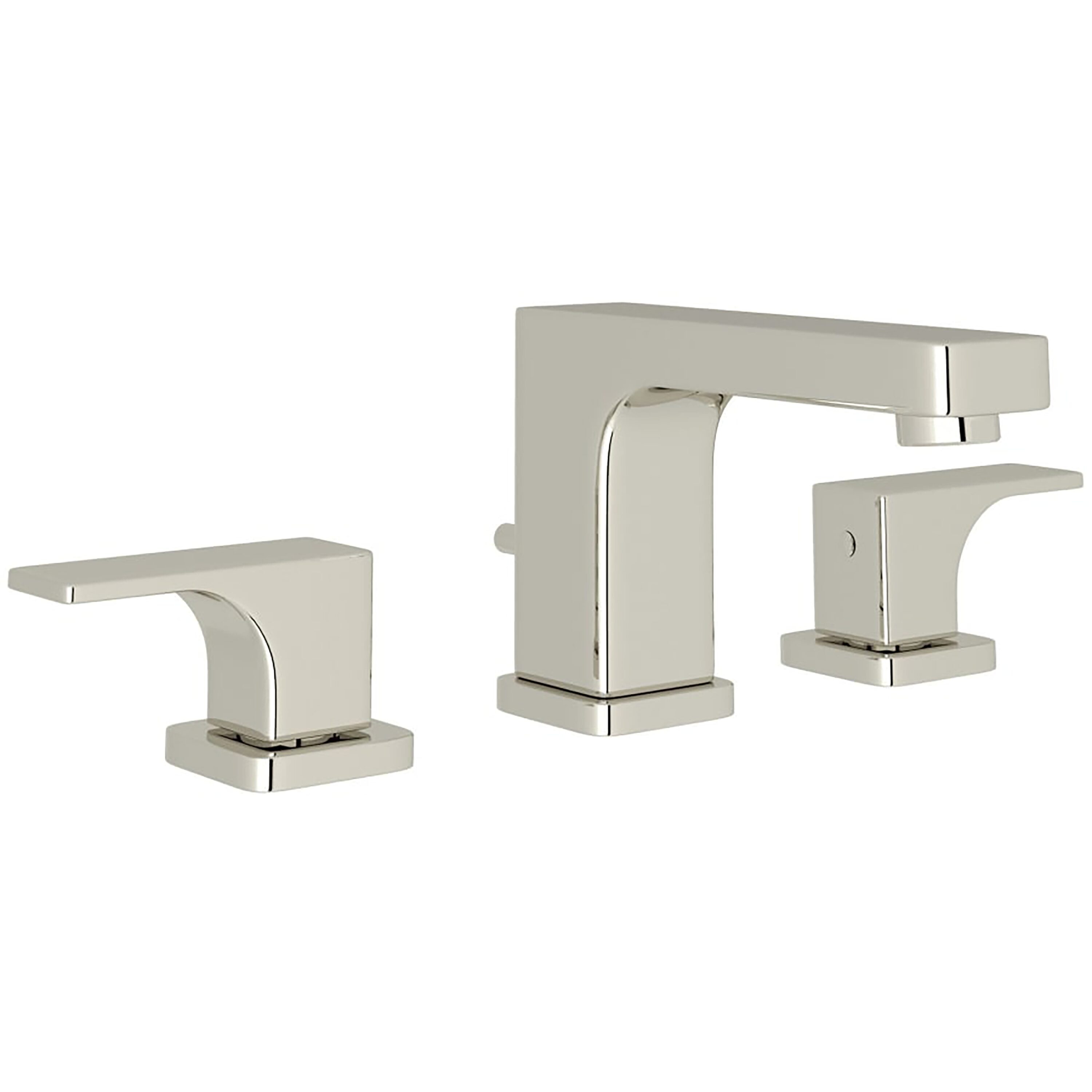 Rohl CU102L-PN-2 Polished Nickel Widespread 2-handle Low-arc Residential Handle Bathroom Sink Faucet with Drain