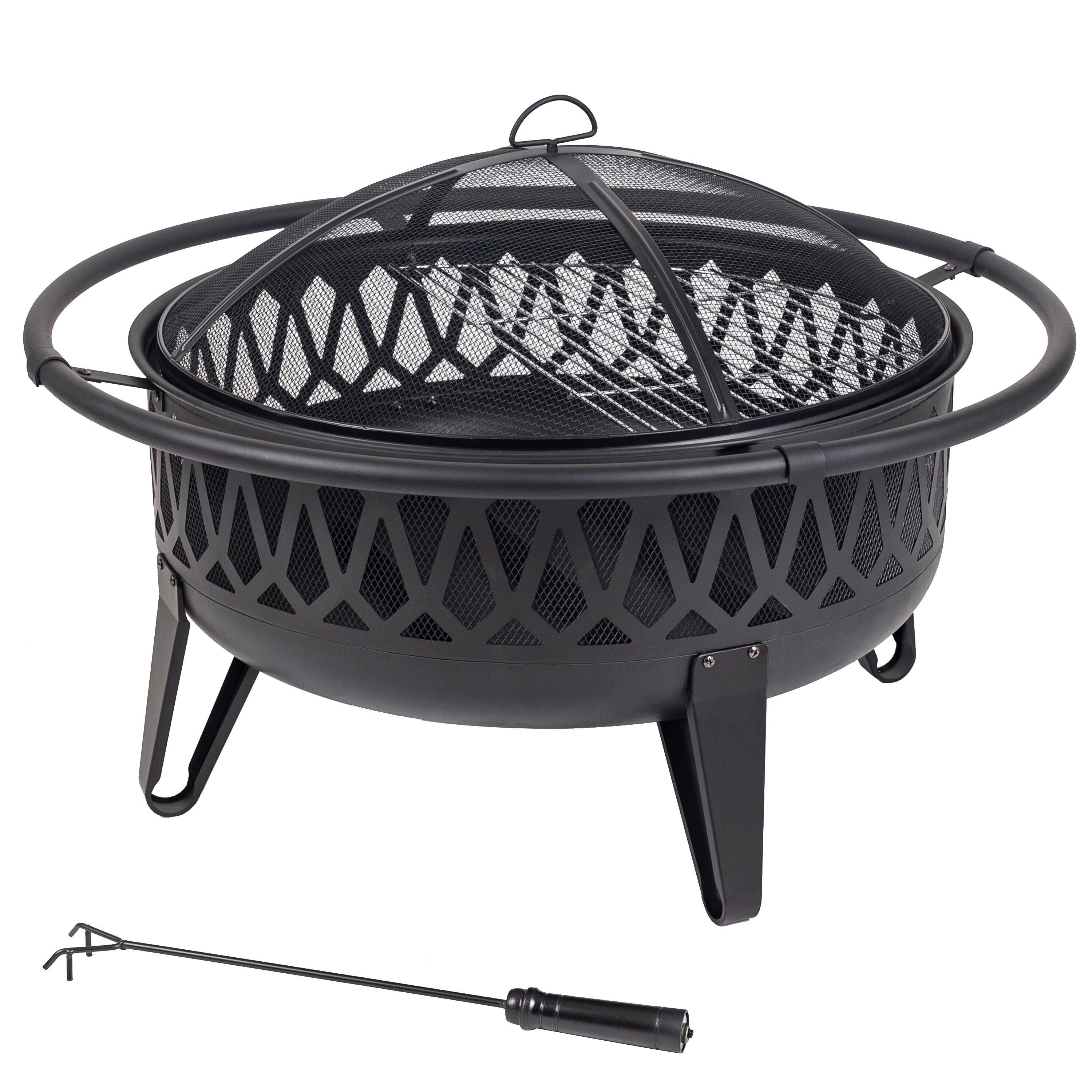 Pleasant Hearth OFW750R 36-in W Black Steel Wood-Burning Fire Pit