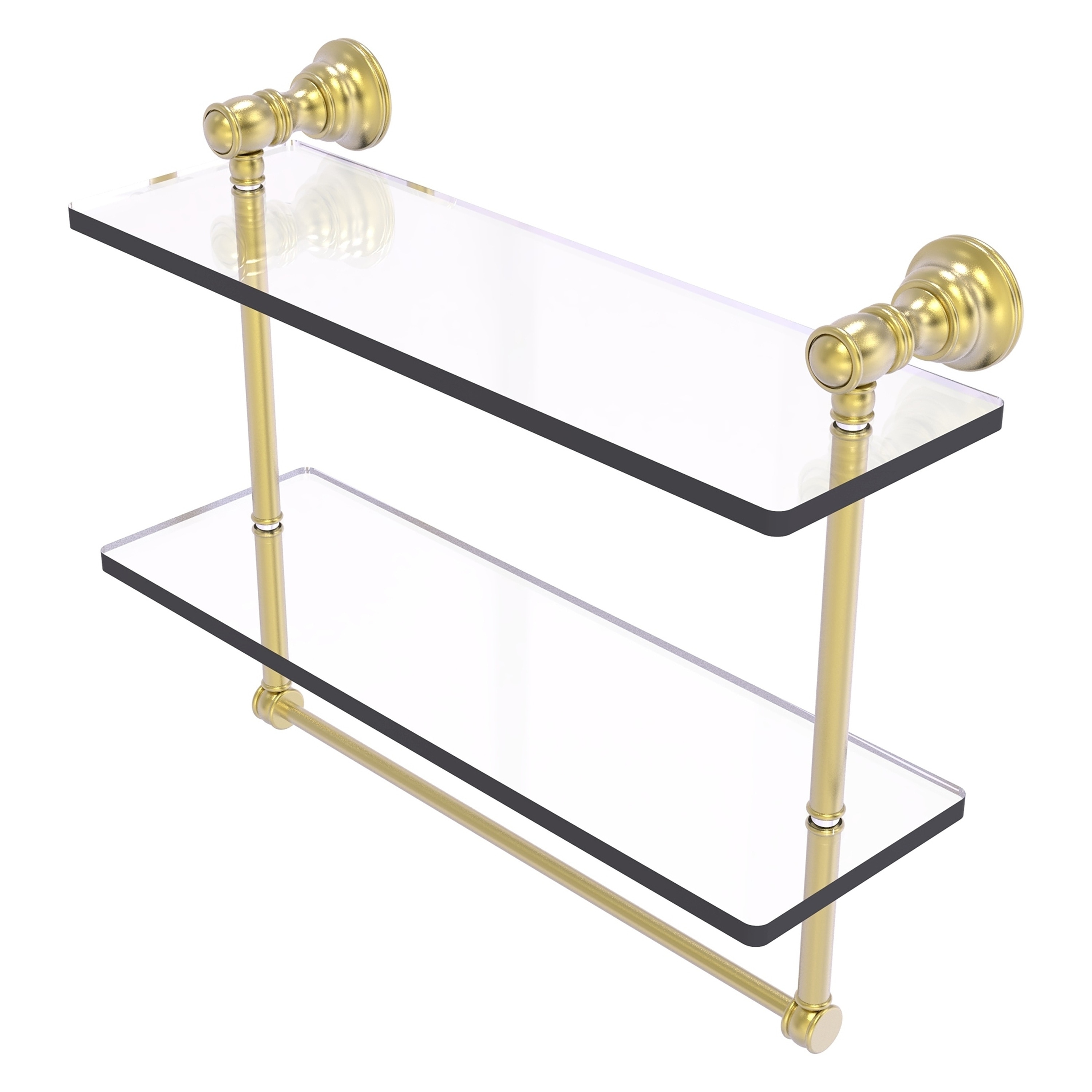 Allied Brass CL-2-16TB-SBR Carolina Satin Brass 2 -Tier Wall mount Bathroom Shelf ( 16-in x 9.5-in x 5-in )