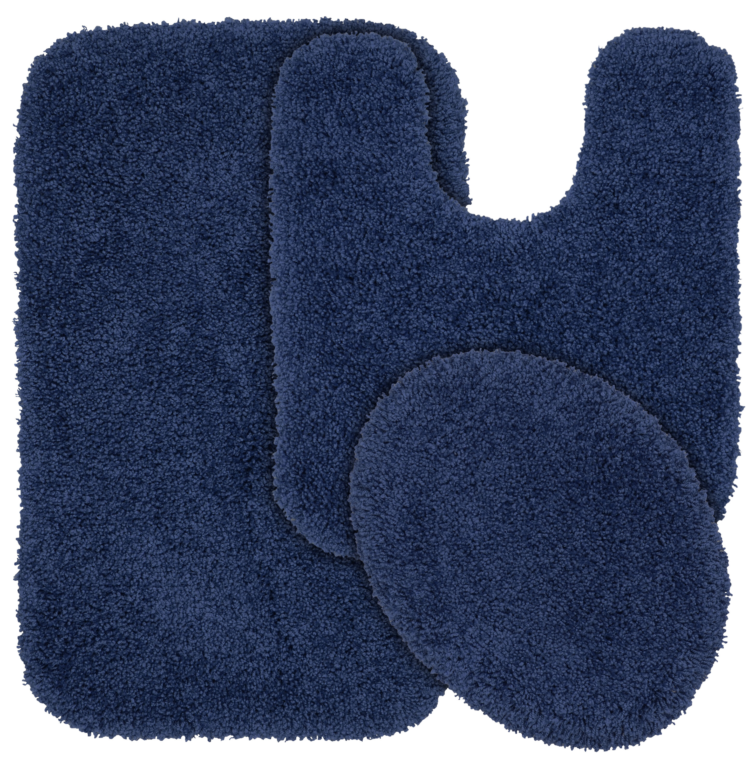 Garland Rug BA100W3P02K2 Serendipity 21-in x 34-in Navy Nylon Bath mat set