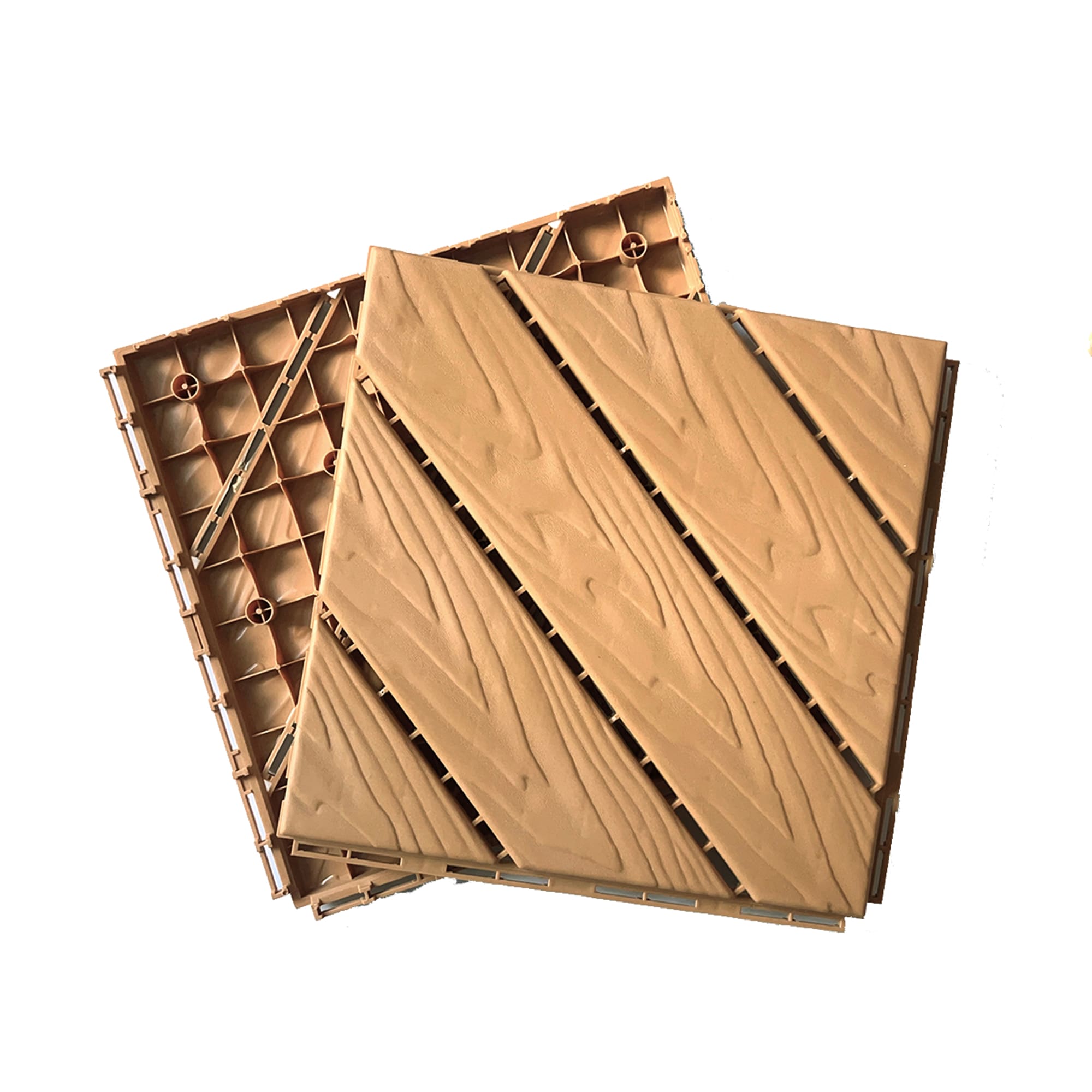 Bybafun YC0100012 12-in x 12-in 35 -Pack Wood Color Prefinished Vinyl/Plastic Deck tile ( 35-sq ft )