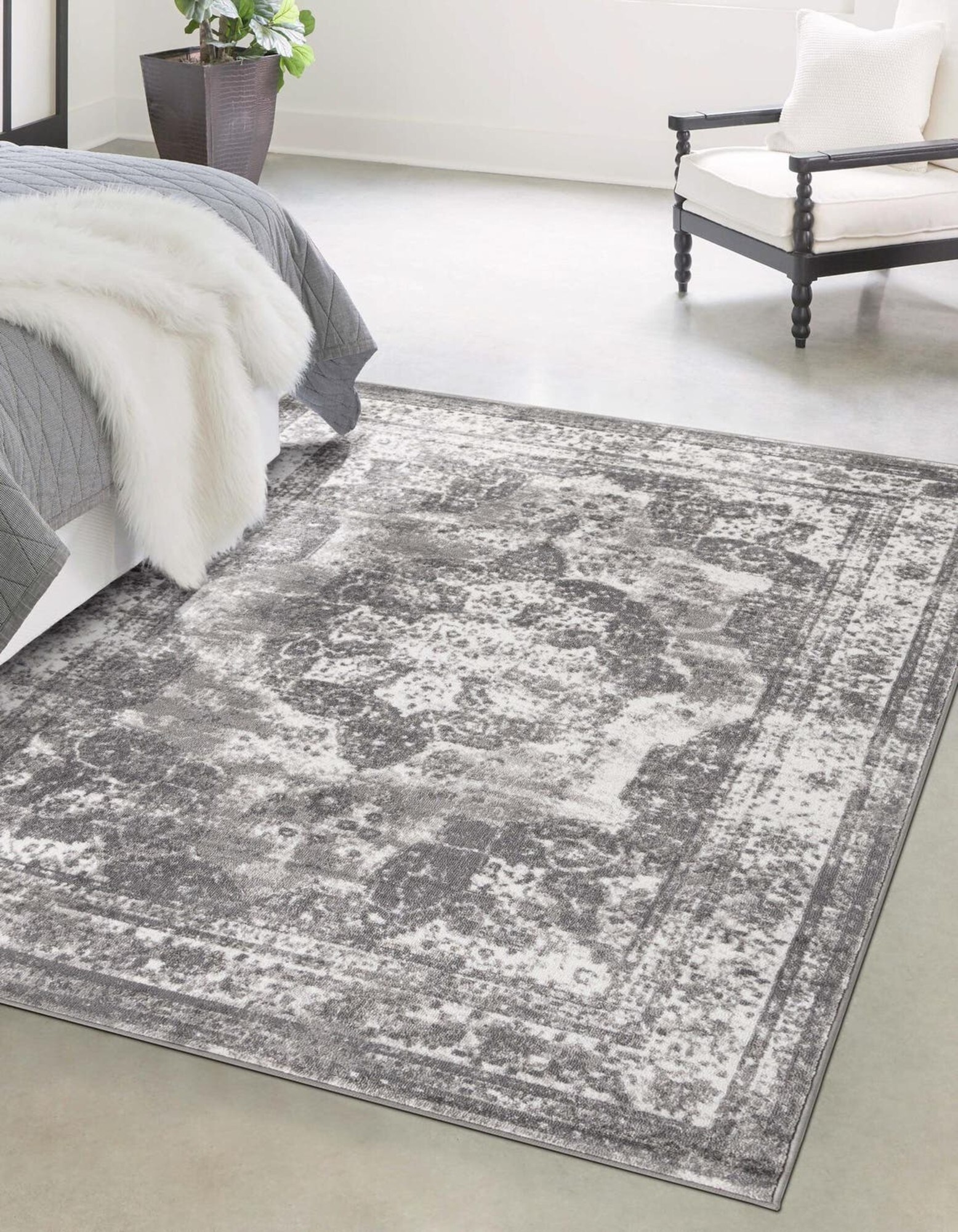 Unique Loom 3193405 Sofia 10 x 13 (ft) Loomed Polypropylene Gray Rectangular Indoor Area rug