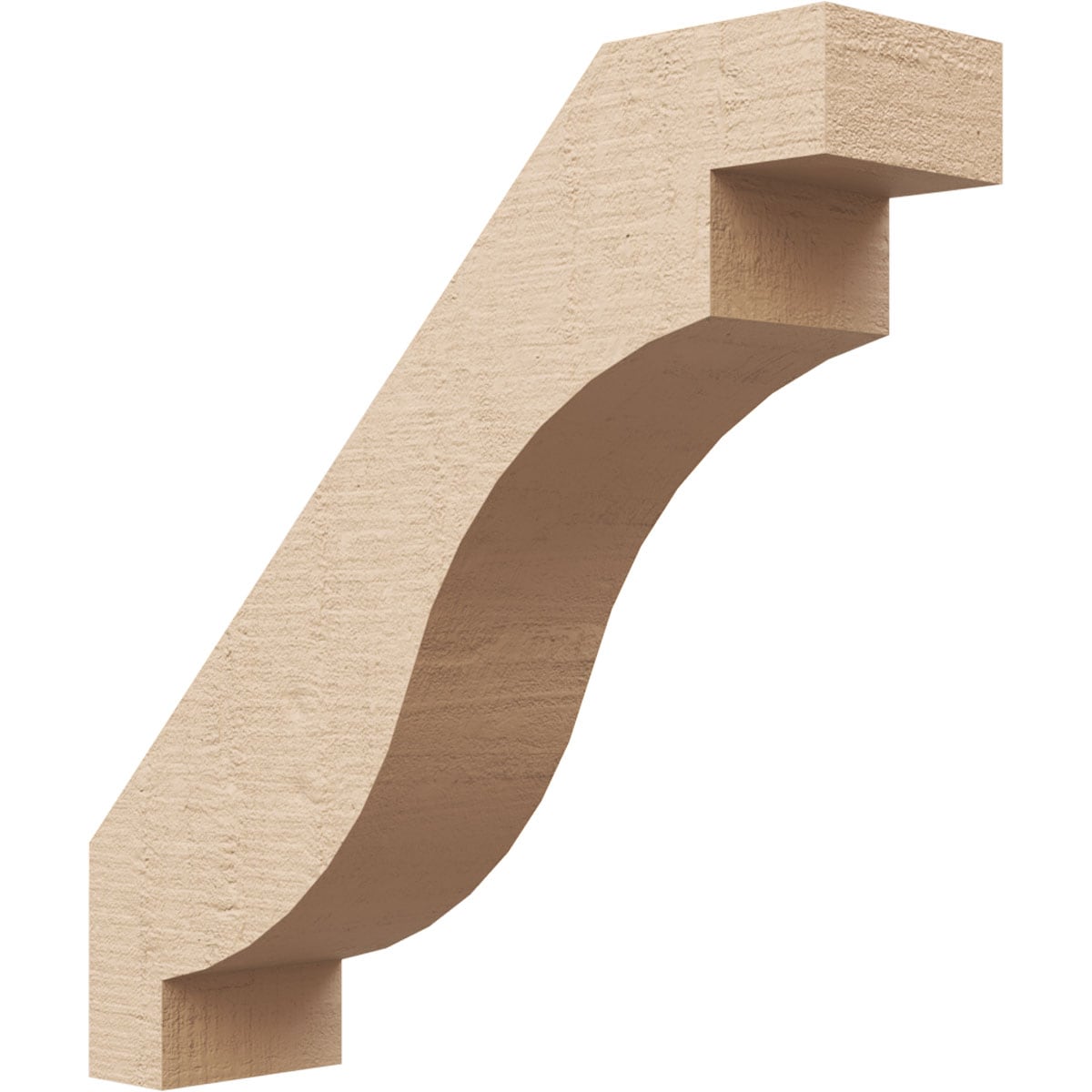 Ekena Millwork BRCUR03X12X12CHGRCPR 3-in x 12-in x 12-in Primed Urethane Copenhagen Rough Cedar TimberThane Knee Brace