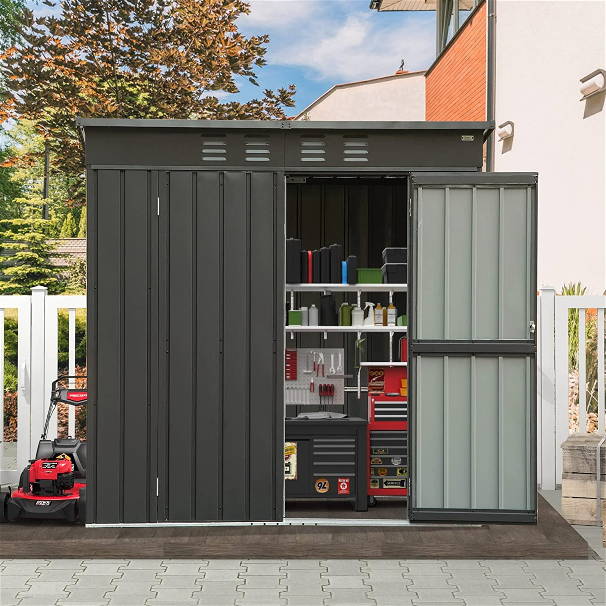 Wellfor 5-ft X 6-ft Galvanized Steel Storage Shed In The Metal Storage 