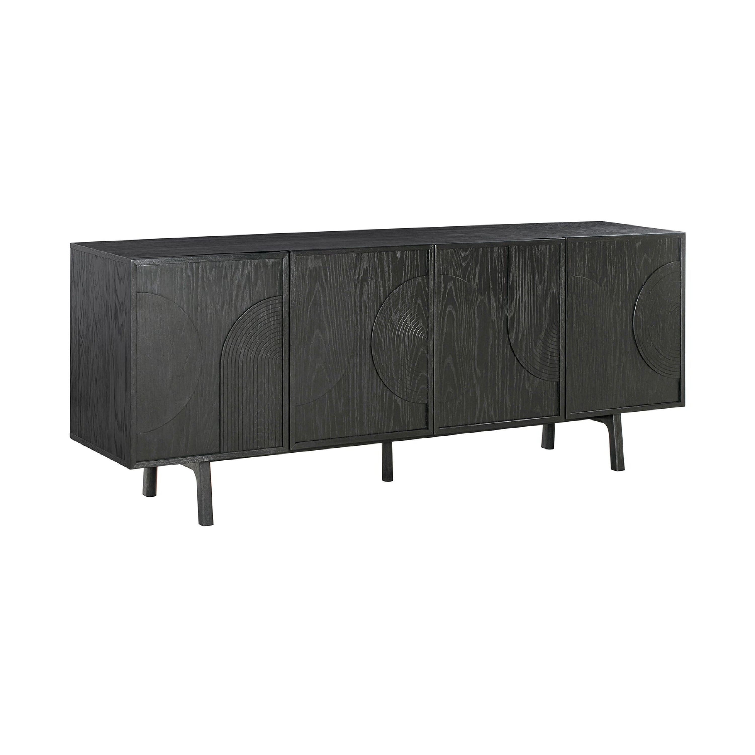 Benzara BM293106 Contemporary/Modern Black Oak Sideboard