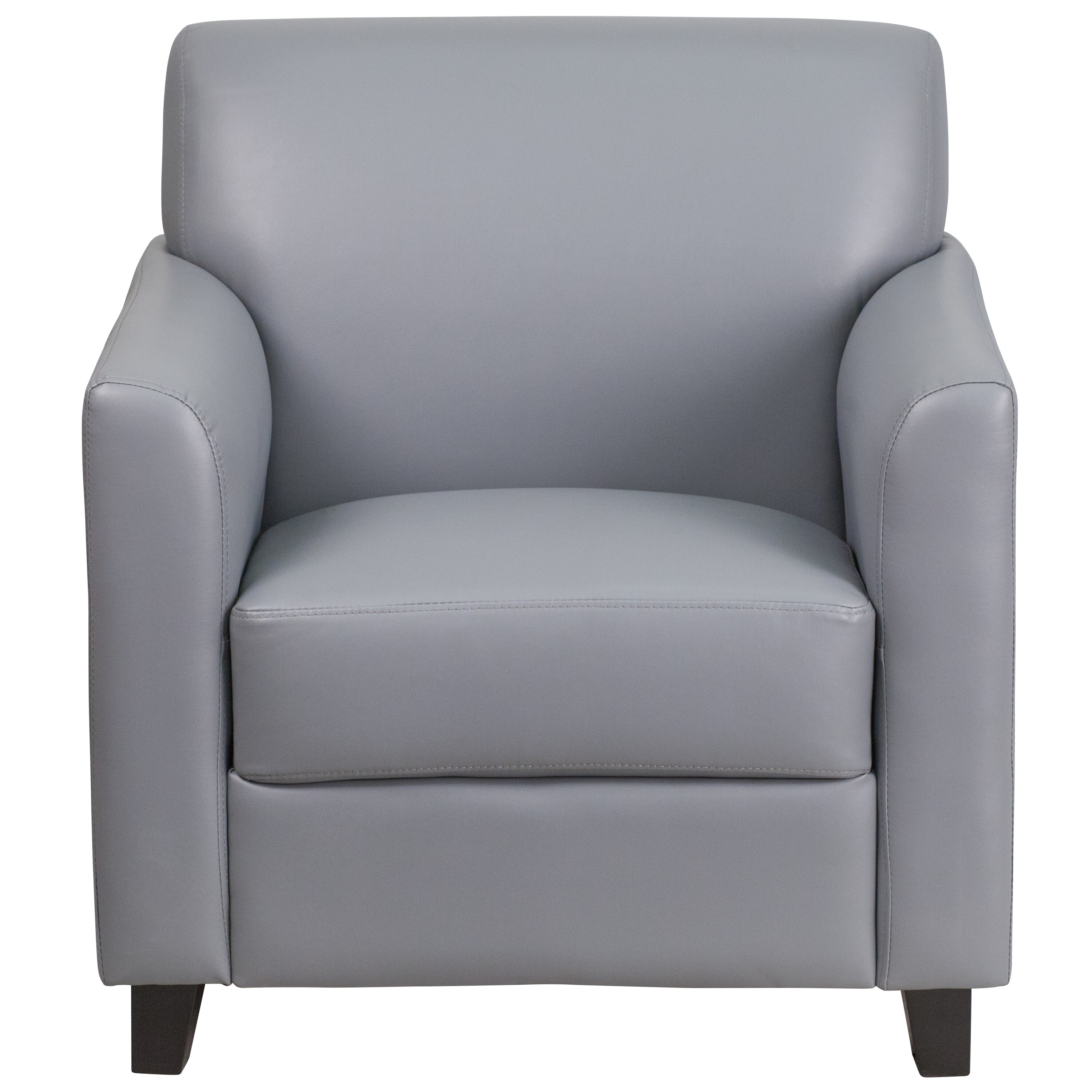 Diplomat Gray LeatherSoft Chair with Hardwood Frame