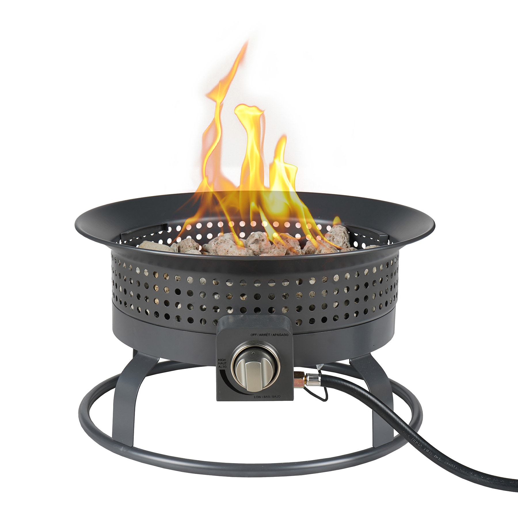 Master Forge 18.5-in W Gunmetal Portable Steel Round Propane Gas Fire ...