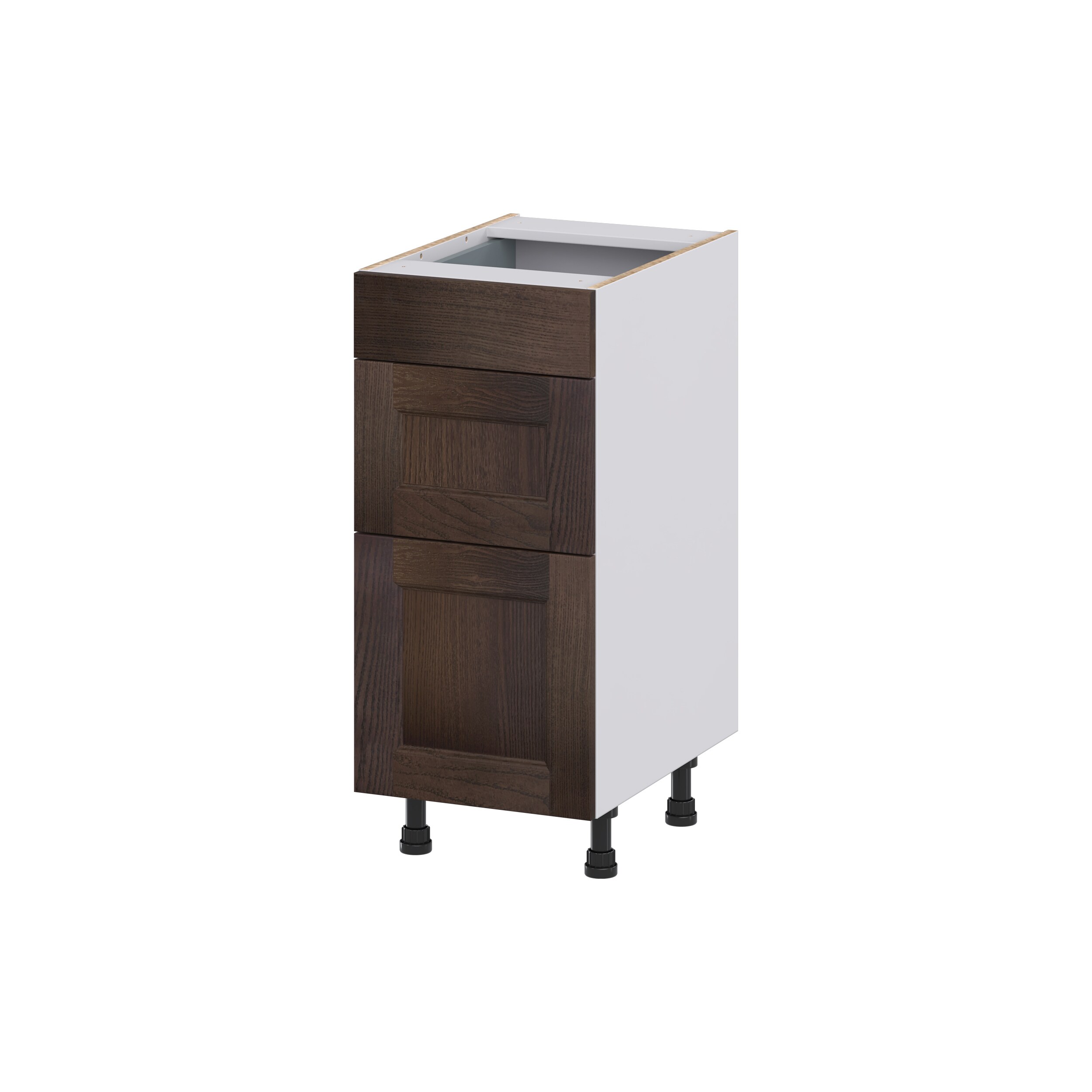 Hugo&Borg 15-in W x 34.5-in H x 21-in D Wood 3-Drawer Base Fully Assembled Cabinet (Recessed Panel Style)