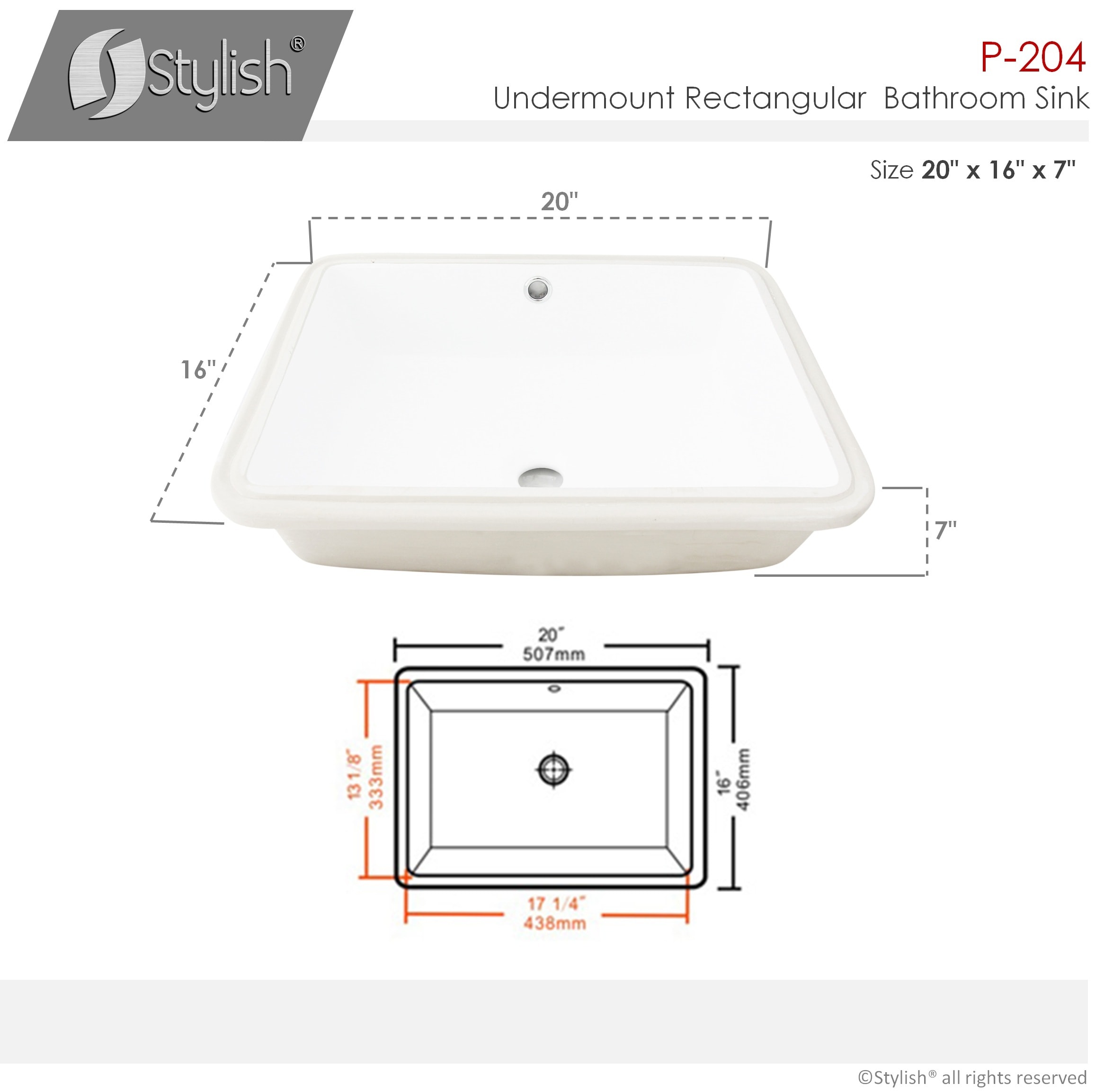 Stylish P-204 Bath-Sink - View #3