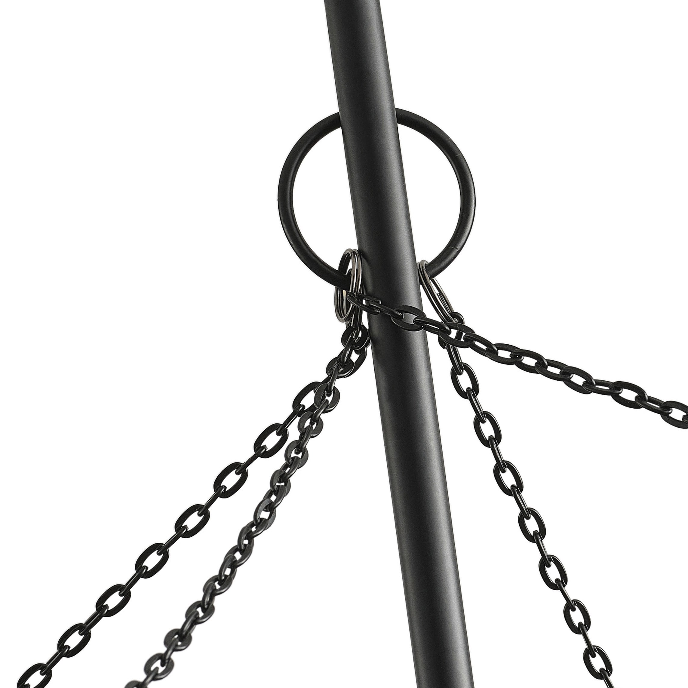 Black Tiered Metal and Rattan Pendant Light