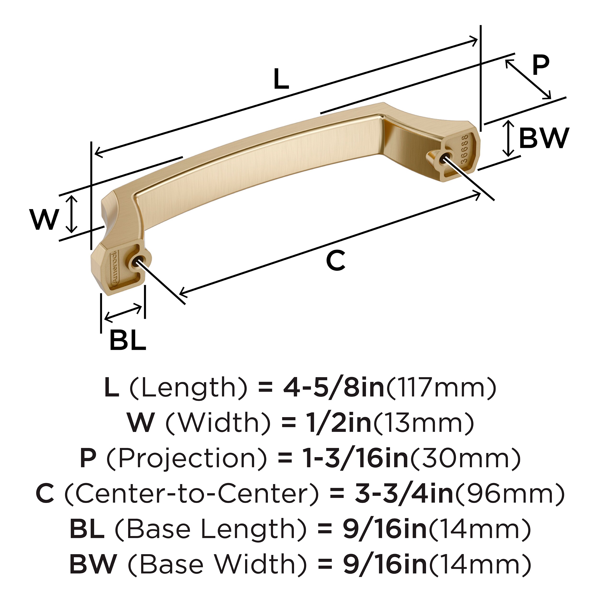 Amerock BP36688BBZ Cabinet-Pulls - View #4