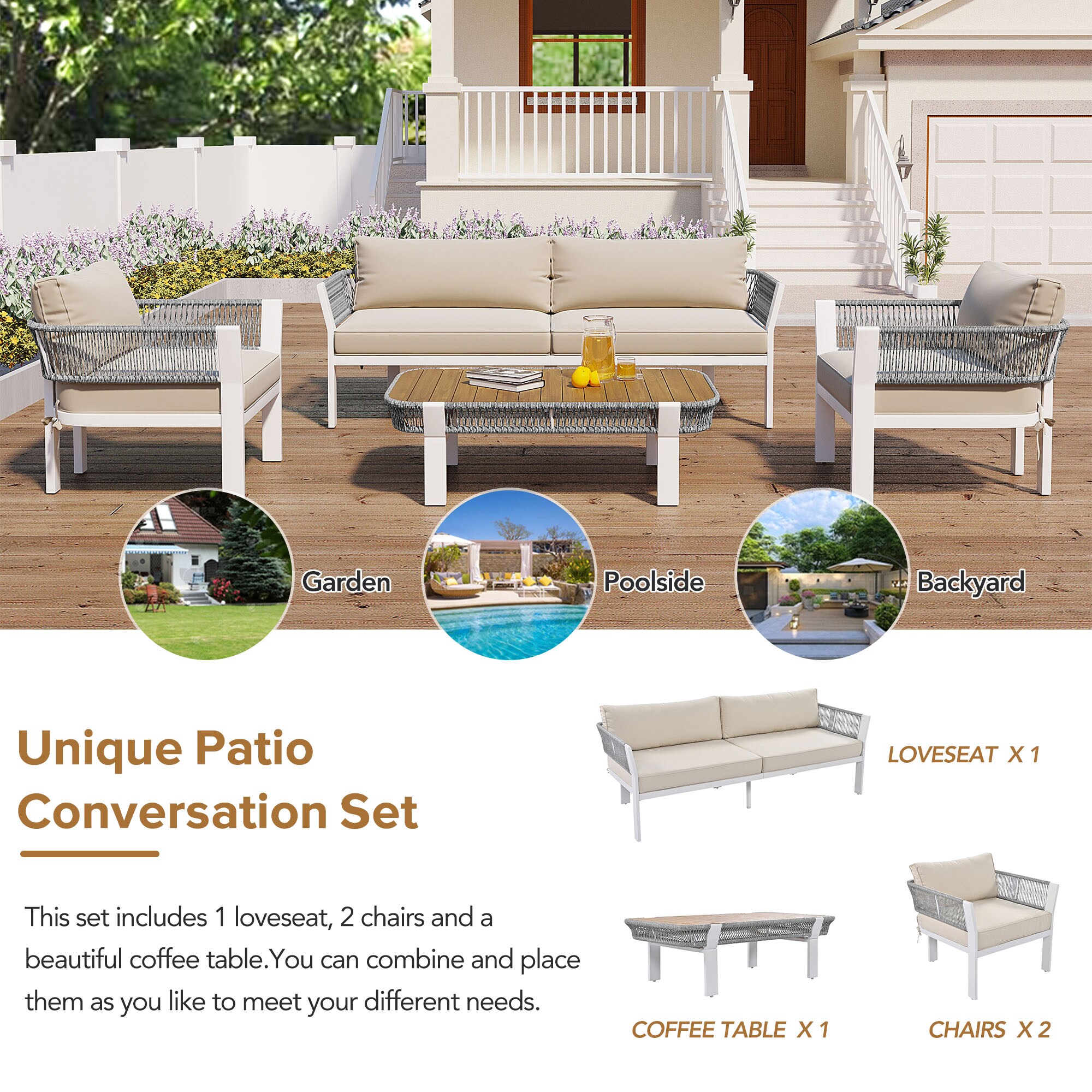 Forclover ALTR-01BE Patio-Conversation-Sets - View #4