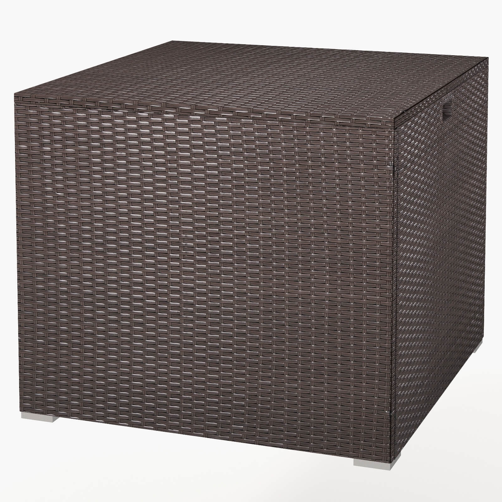 Volenca 27-in W x 27-in D 72-Gallon Brown Plastic Cube Deck Box with Zippered Liner and Pneumatic Rod