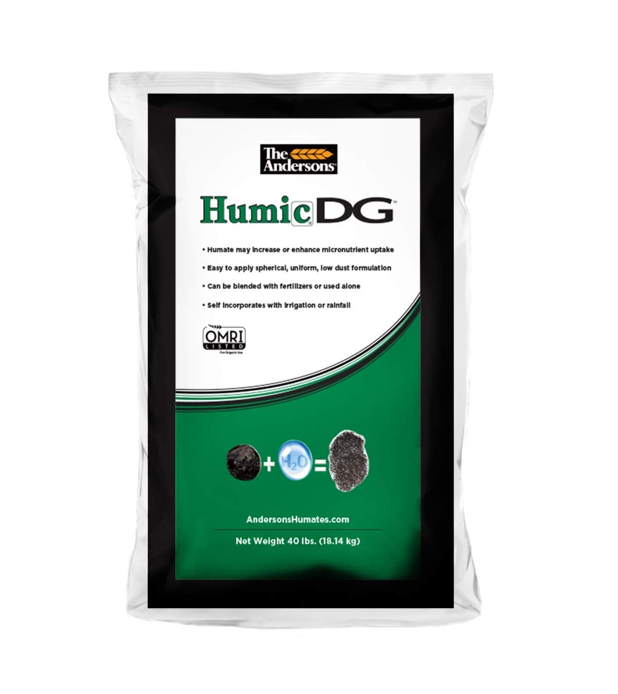 CJGQ Humic DG Organic Soil Amendment 40 lb Bag Covers Up to 40000 Sq Ft with 70 Percent Humic Content OMRI Listed for All Turf and Soil Types